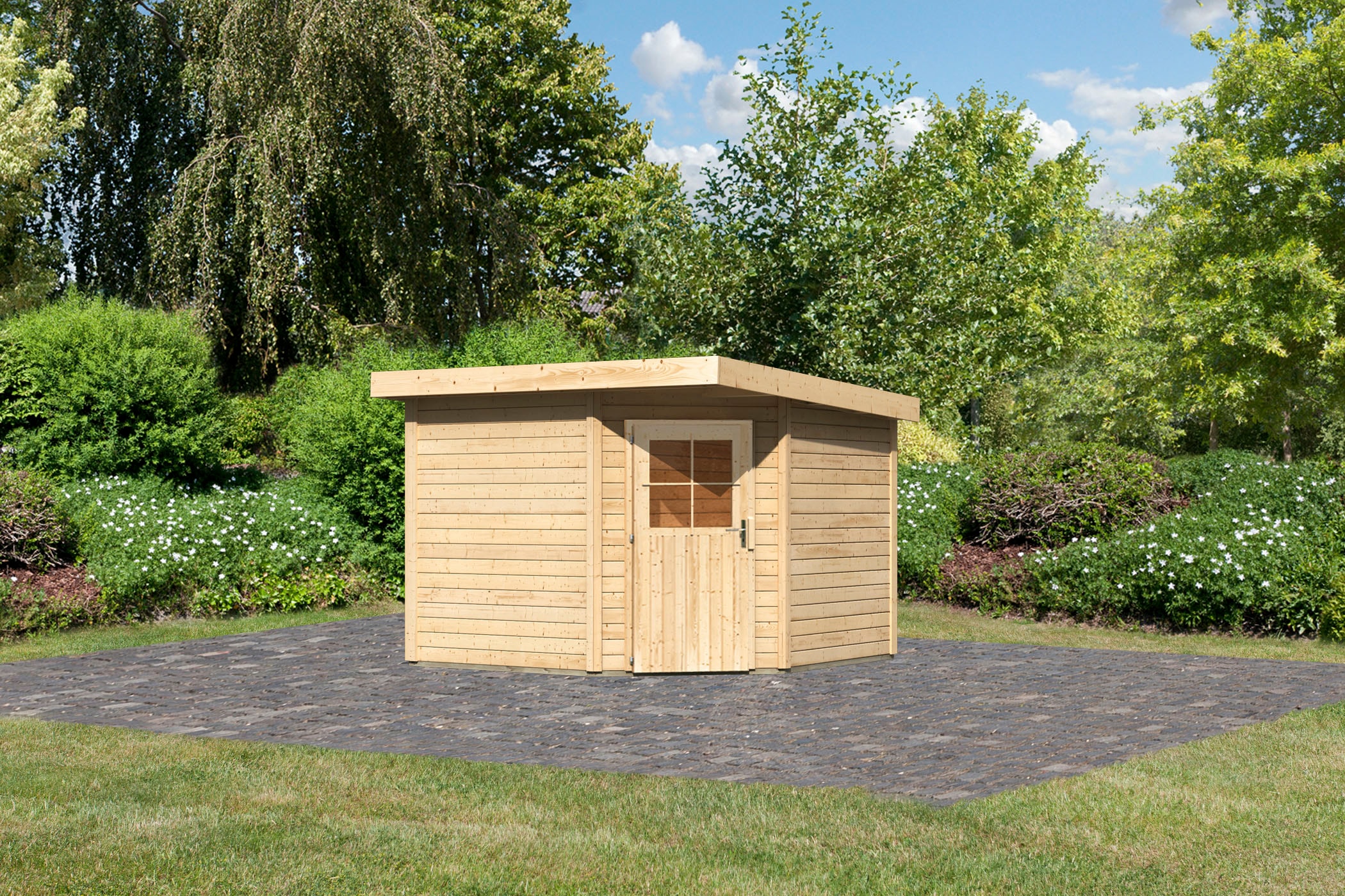 Karibu Gartenhaus »Neusee 3«, terragrau oder naturbelassen
