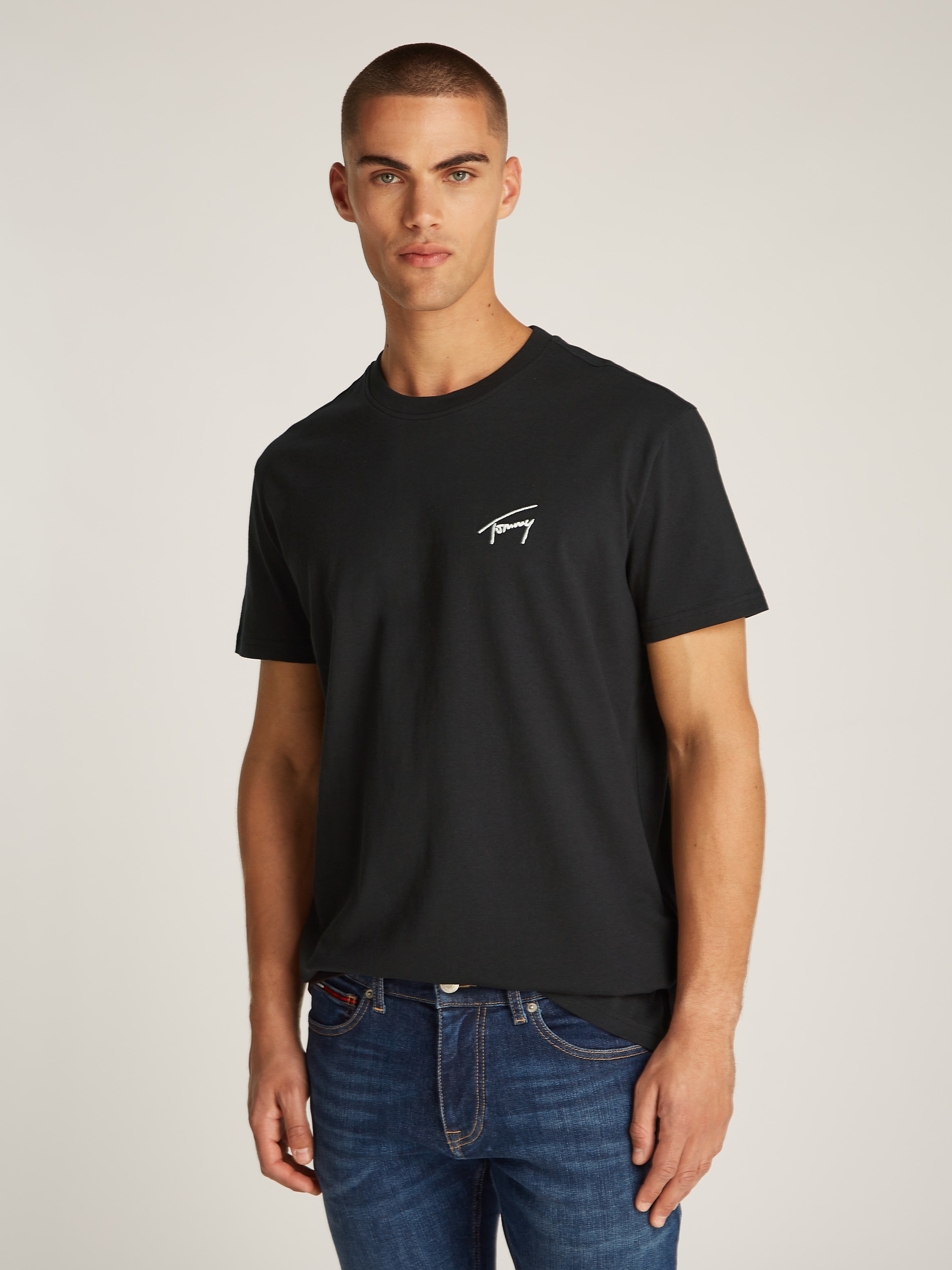 Tommy Jeans T-Shirt "TJM REG SIGNATURE TEE EXT", in Unifarbe günstig online kaufen