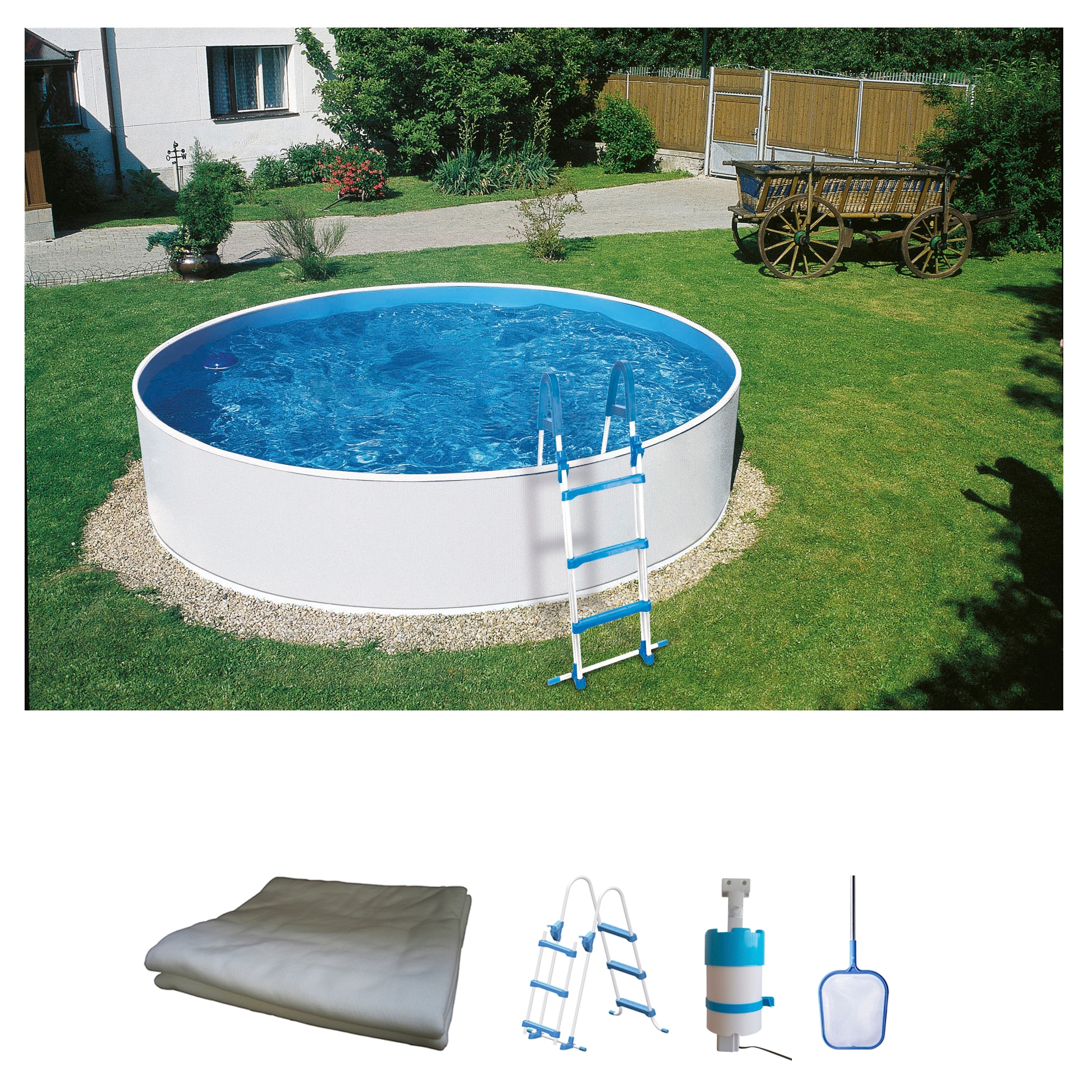 Rundpool »RB AQUAFUN«, (Set, 5 tlg.), ØxH: 355x90 cm