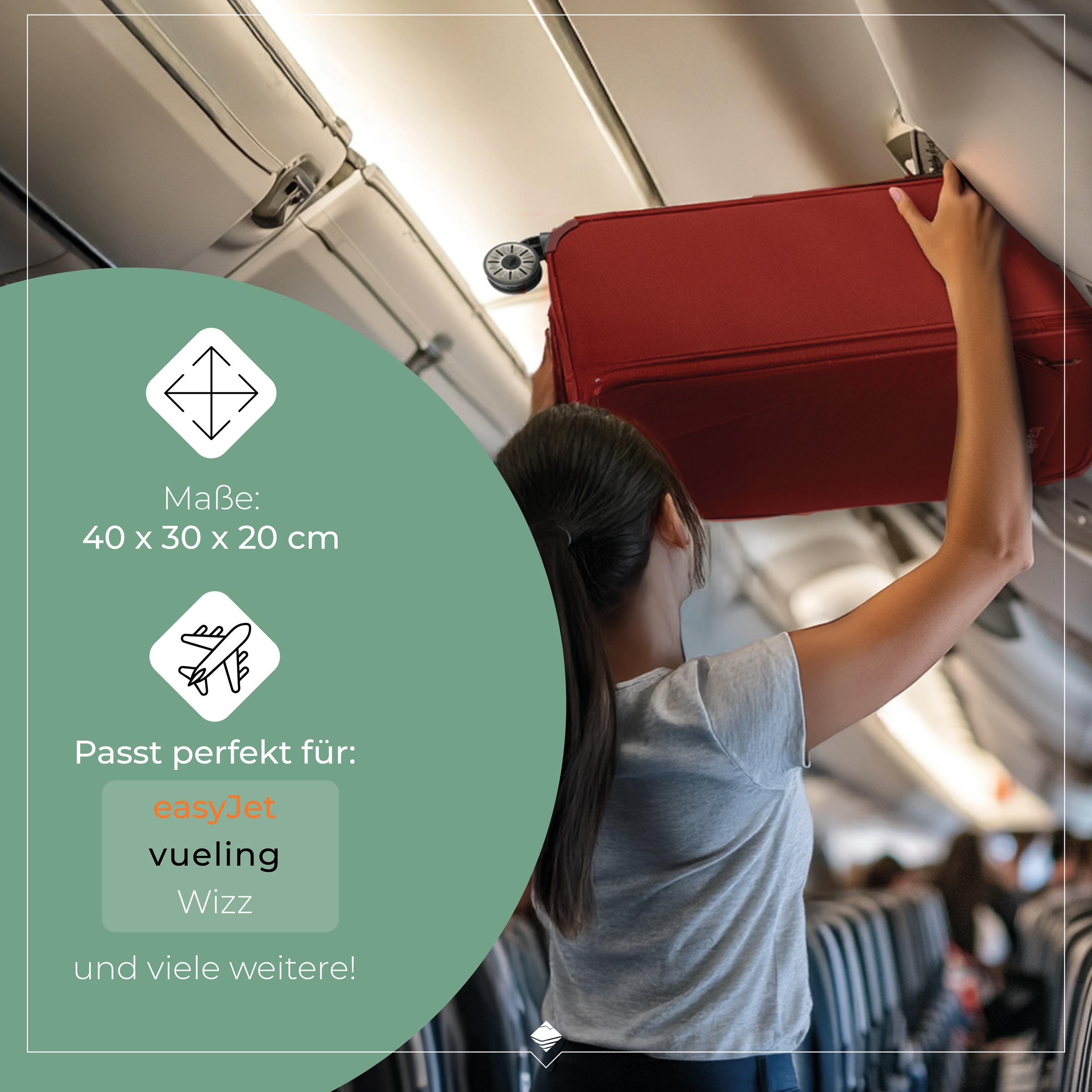 travelite Handgepäck-Trolley »JETPACK Easy 2 Cabin, konzipiert für EasyJet, Vueling & Wizz«, 4 Rollen, Weichgepäck-Koffer Handgepäck für die meisten gängigen Airlines