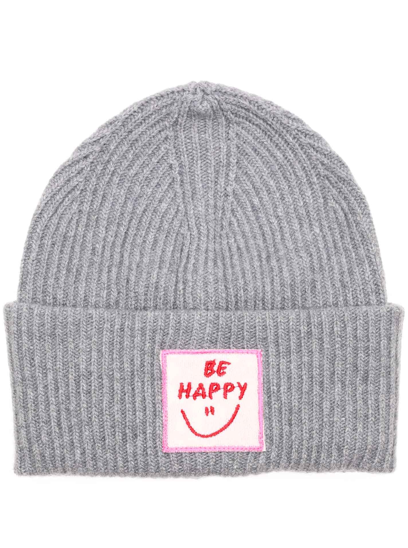 Zwillingsherz Strickmütze ""Be Happy"", Grobstrick, mit Patch günstig online kaufen