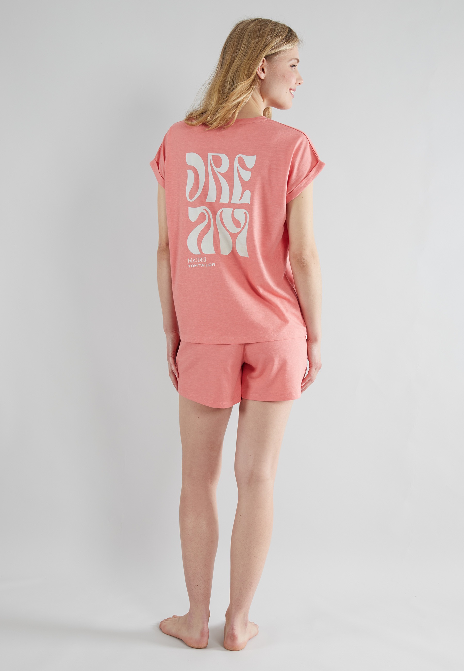 Thumbnail - TOM TAILOR Shorty "Kenmare" 2 tlg. mit Print, Kurzarm, Rundhalsausschnitt, kurze Hose, Baumwollmix