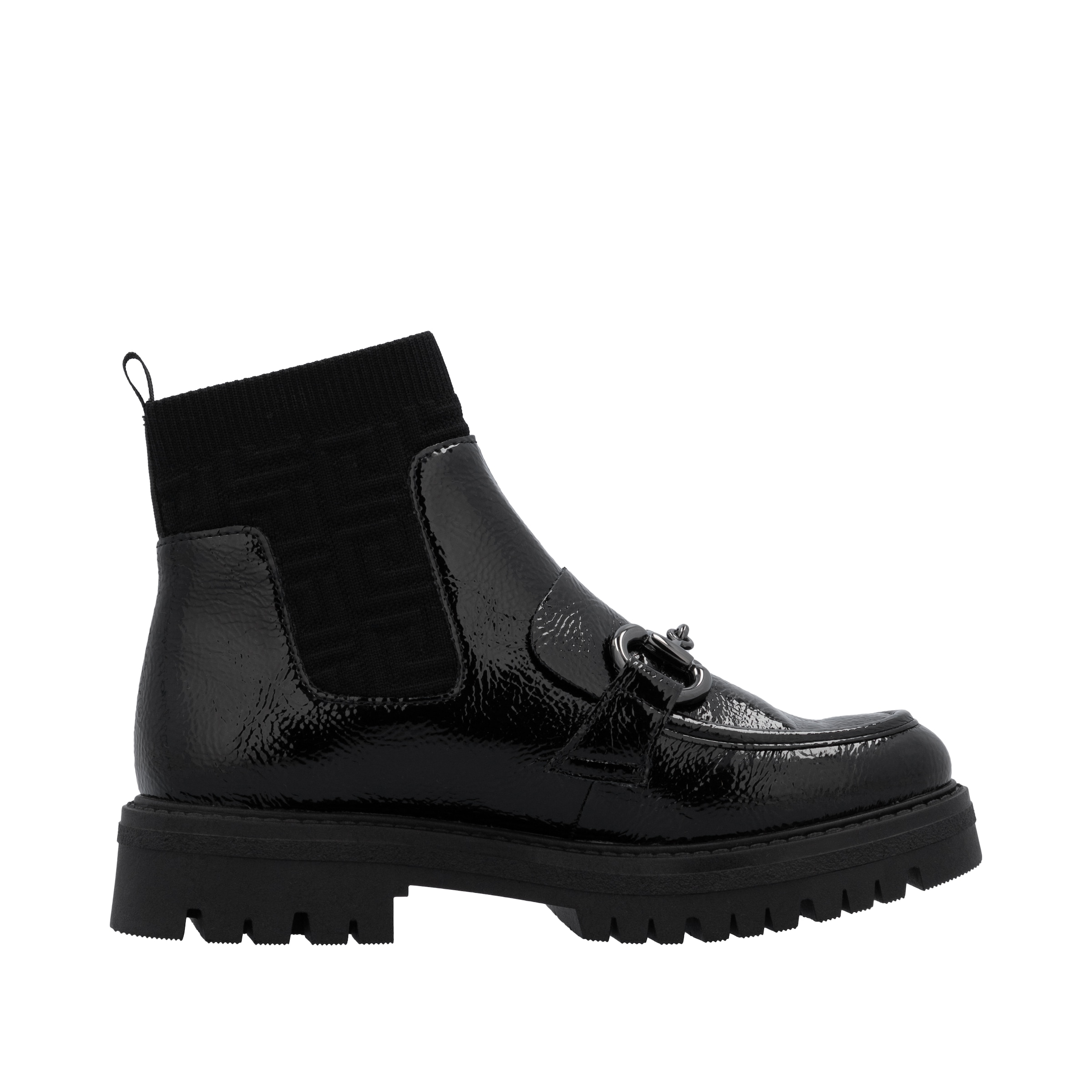 Rieker Schlupfboots, Stiefelette, Plateauboots, Profilsohle, Blockabsatz, zum Schlupfen