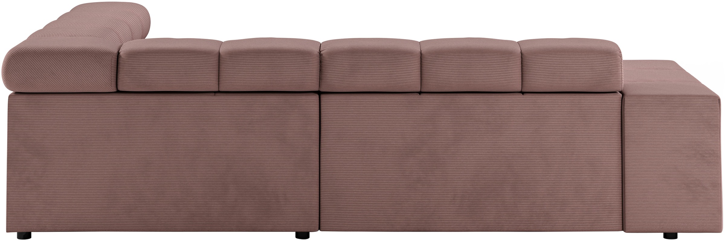 INOSIGN Ecksofa »Ancona, incl. Kopfteilverstellung + 3 Zierkissen, L-Form, bequem«, wahlweise motorische Sitztiefenverstellung, B/T(H: 249/215/70 cm