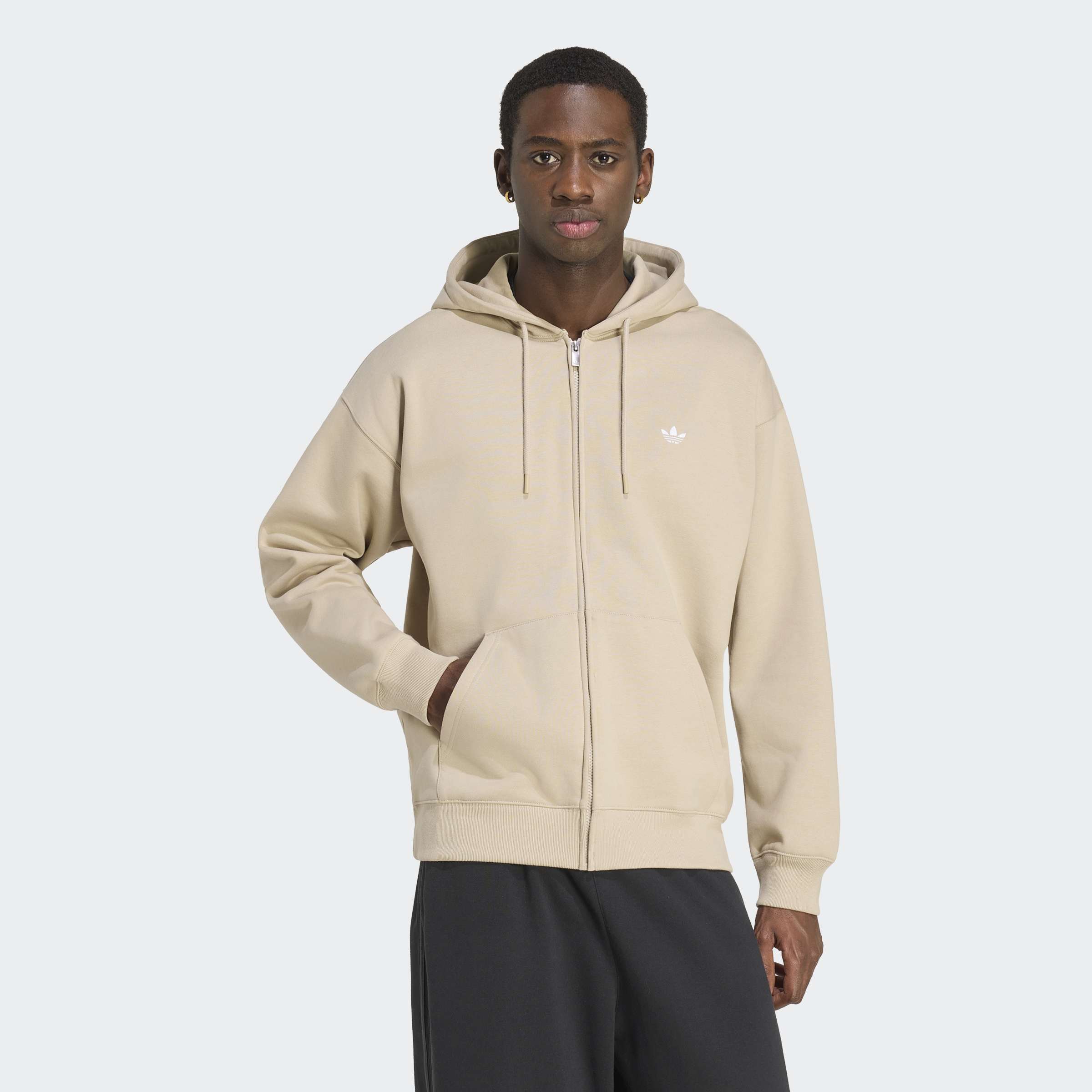 adidas Originals Kapuzensweatshirt "TREFOIL ESSENTIALS HOODIE, LOCKER GESCHNITTEN, MIT DURCHGEHENDEM REISS", mit Kordel, in normaler Länge