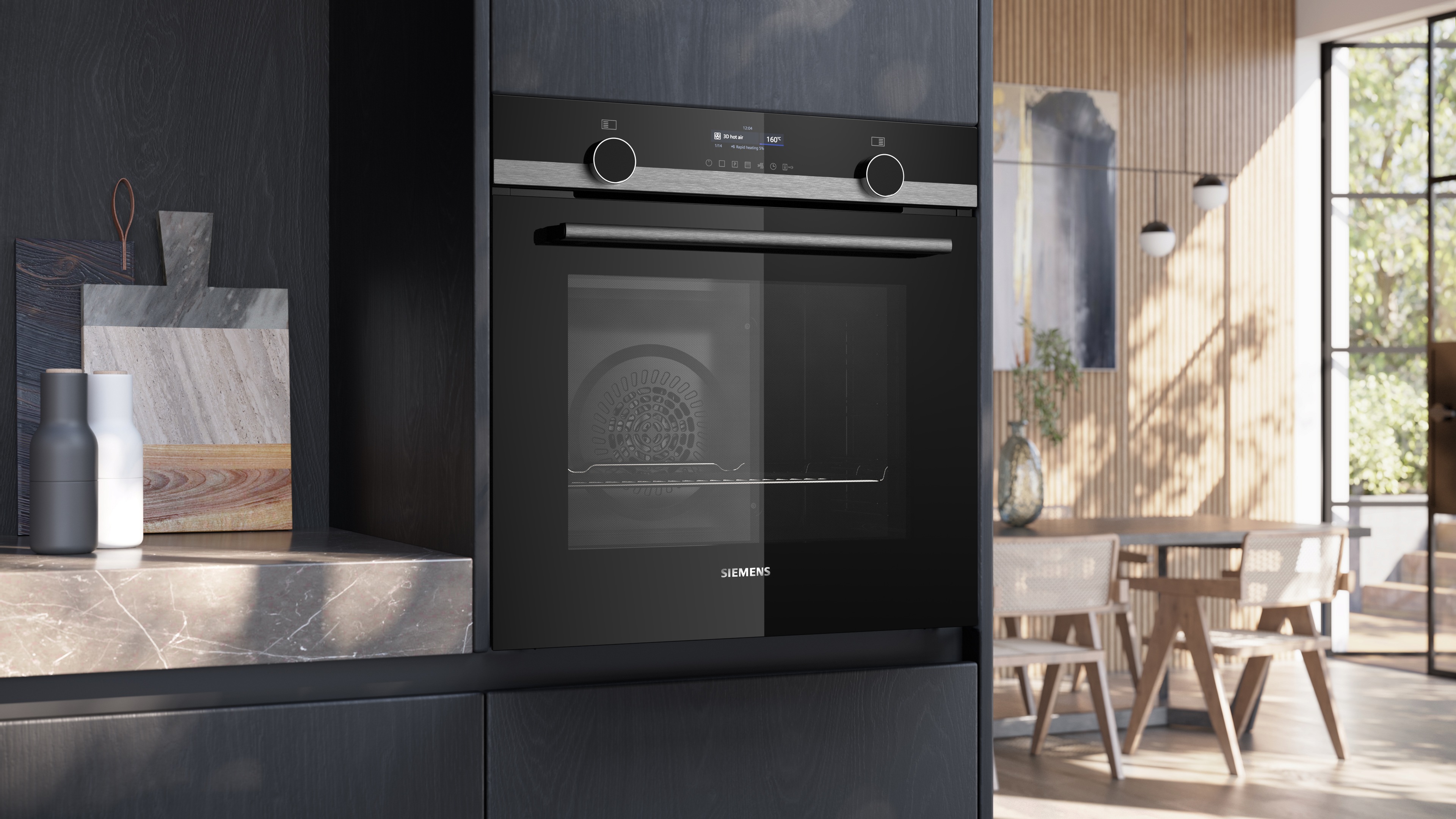 Thumbnail - SIEMENS Pyrolyse Backofen iQ500 "HB579GBR3", mit Teleskopauszug nachrüstbar, Pyrolyse-Selbstreinigung, AirFry-Funktion
