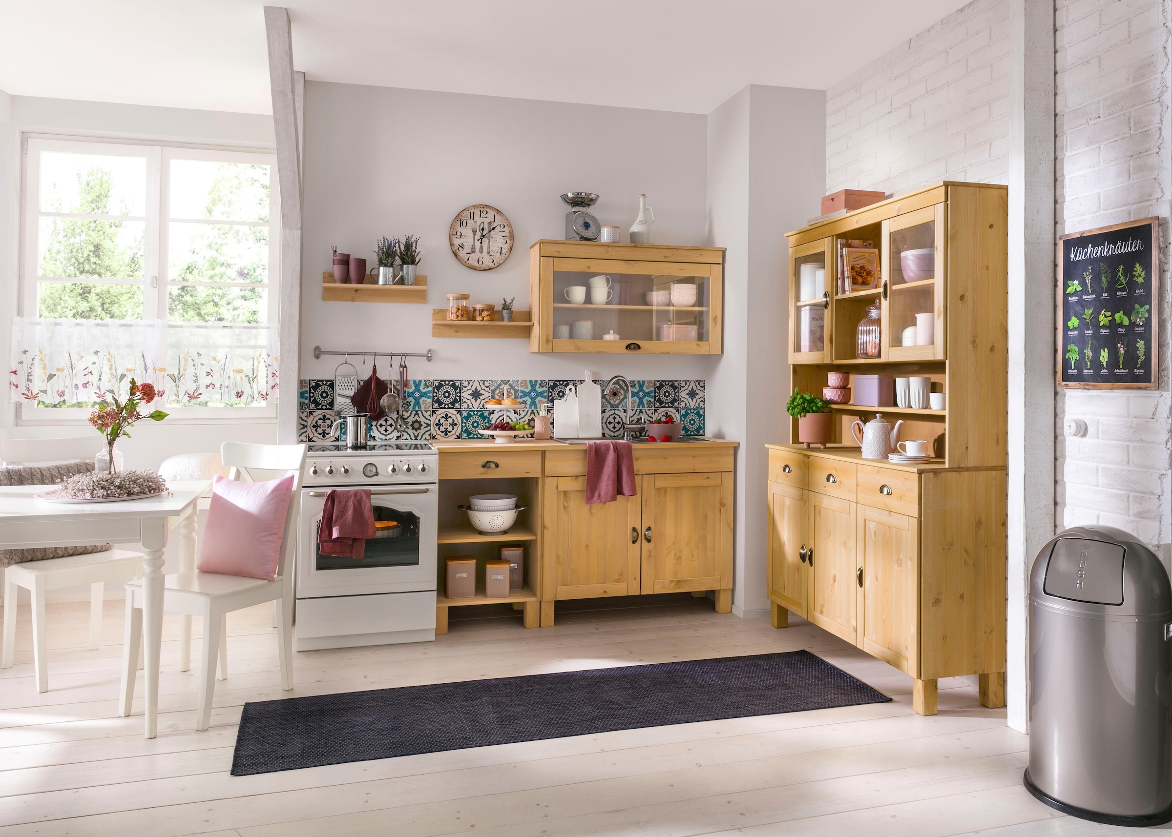 Home affaire Scheibengardine »Bille«, (1 St.), transparent, mit einseitiger Stickerei, waschbar, Blumen