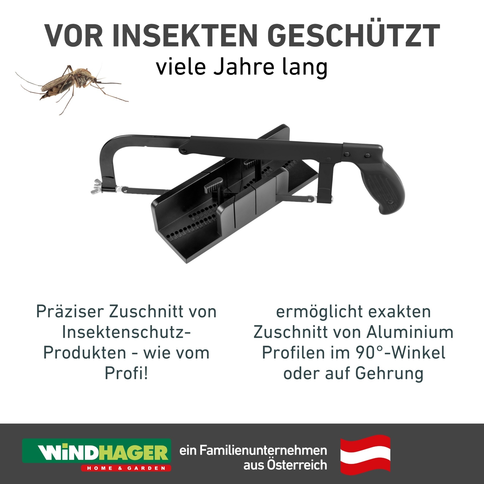 Windhager Zubehör-Set »für Fliegengitter, Zuschnitt-Set bestehend aus Gehrungslade und Säge« Werkzeug für Insektenschutz, vielseitig einsetzbar, anthrazit