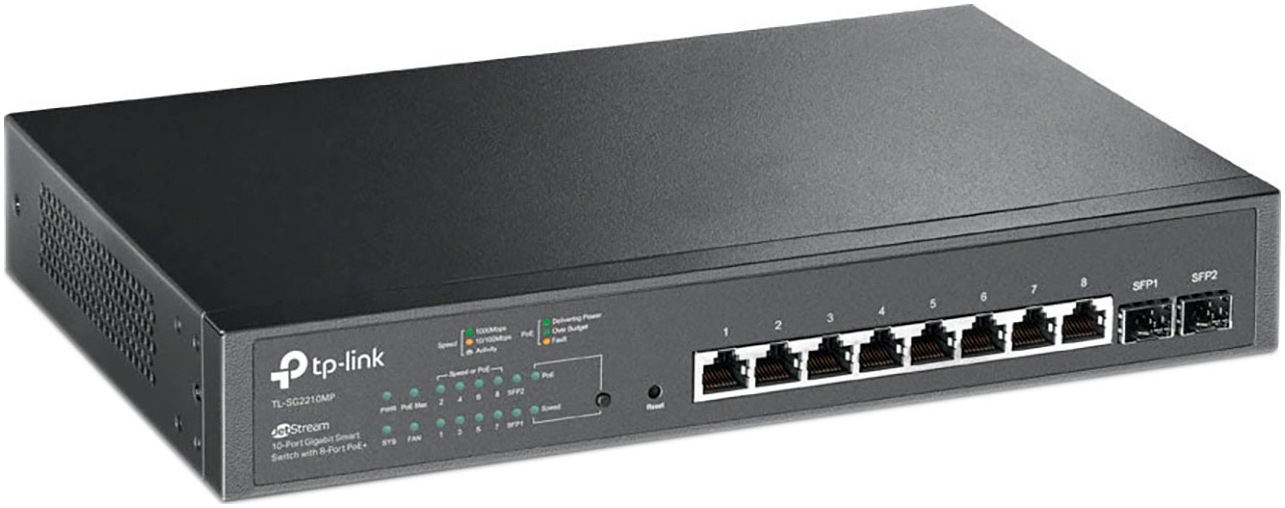 Netzwerk-Switch »Omada TL-SG2210MP 8-Port Gigabit PoE+ L2 Smart Switch 2xSFP«