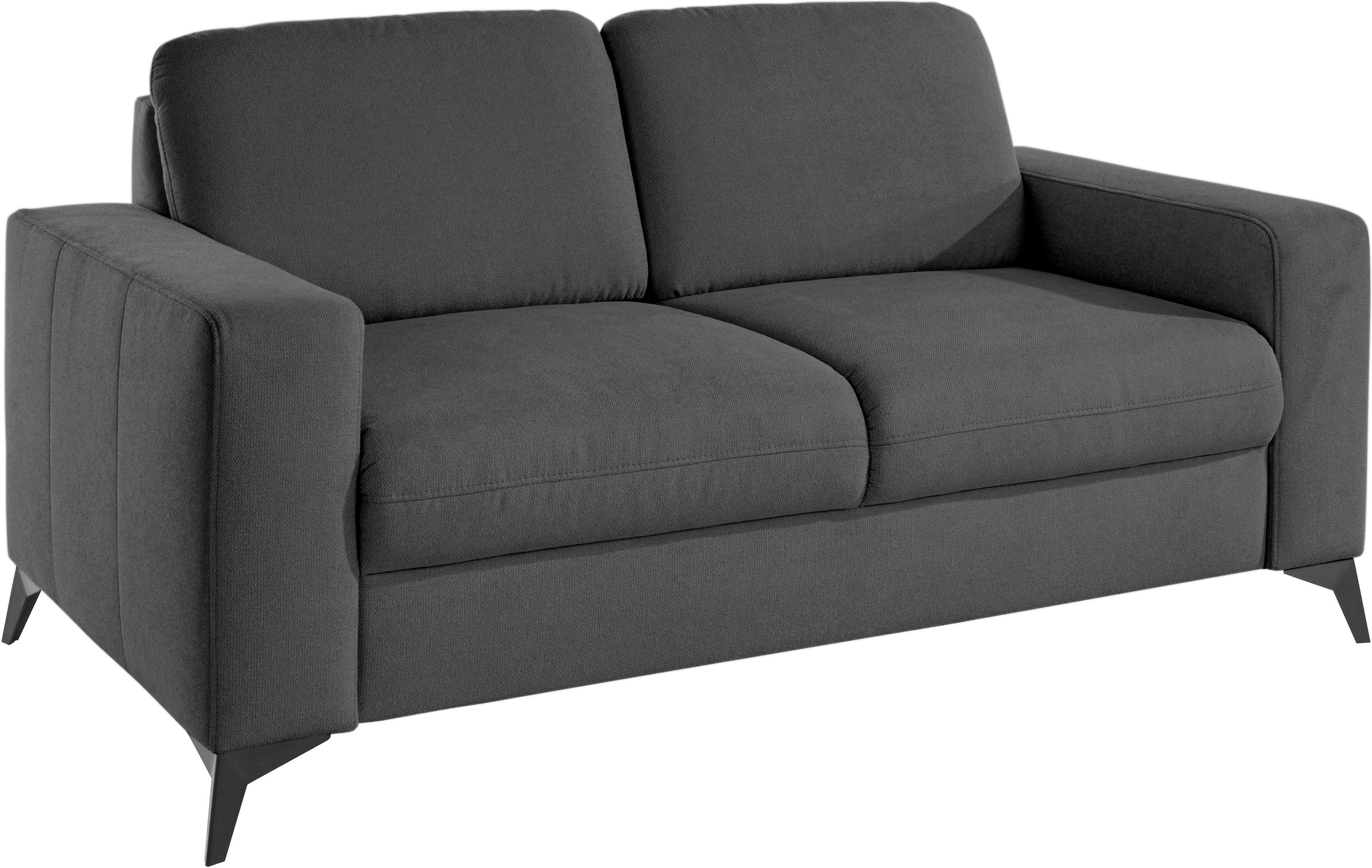 2-Sitzer HOME AFFAIRE "Lolland", grau (anthrazit), B:173cm H:88cm T:88cm, Struktur imprägniert - feucht abwischbar (100% Polyester);Struktur Flausch (90% Polyester, 10% Polyamid);Luxus-Microfaser ALTARA NUBUCK (100% Polyester), Sofas, mit Federkern, auch  2