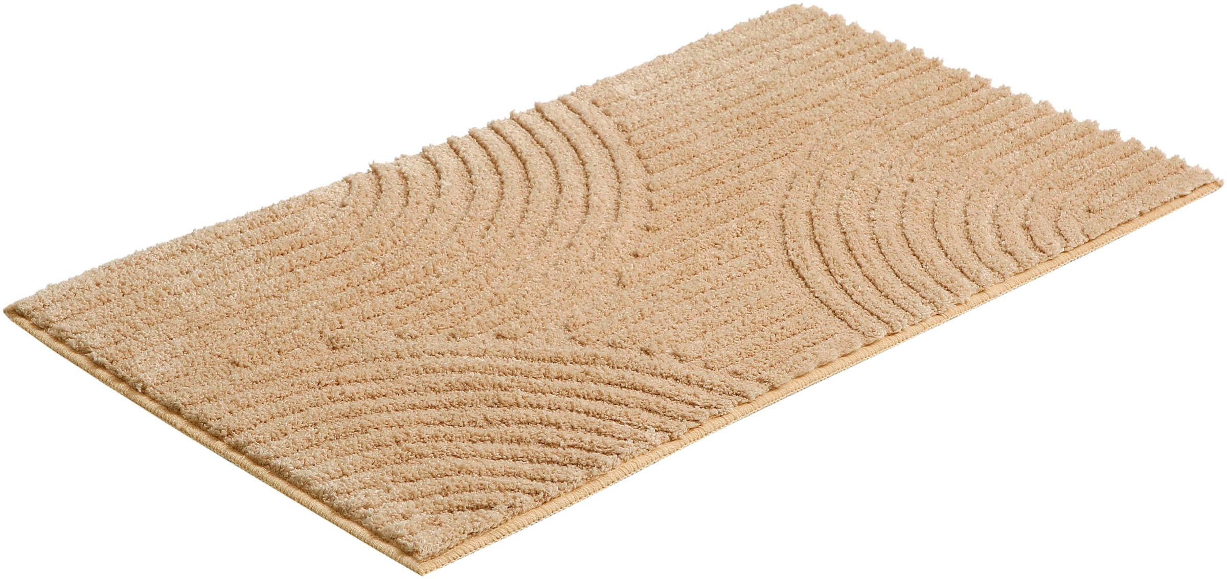 my home Badematte »Ognon, Scandi, Boho, modernes Muster«, rutschhemmend beschichtet, fußbodenheizungsgeeignet-schnell trocknend-strapazierfähig, Badteppich, Uni Farben, Hoch-Tief-Effekt