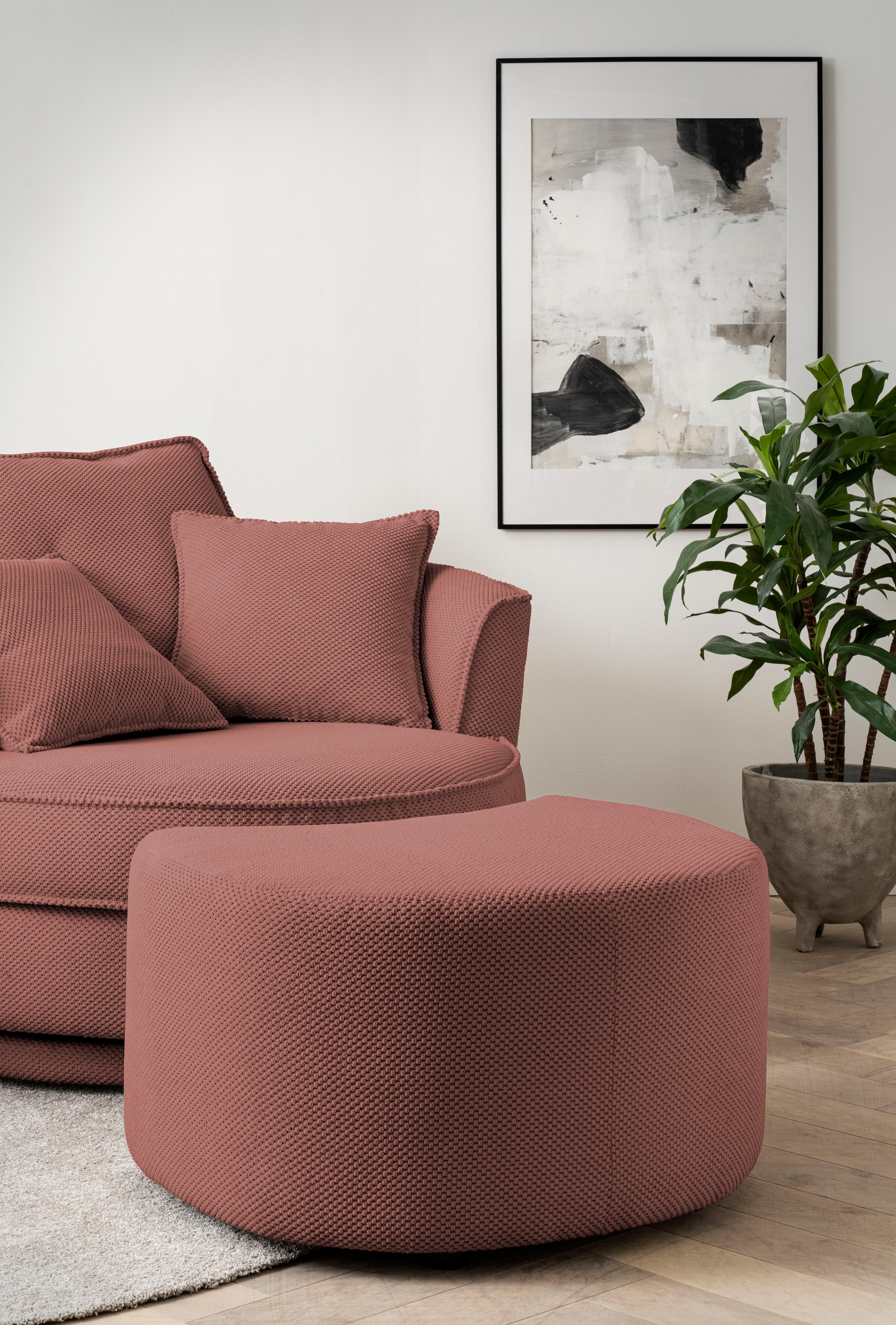 Home affaire Hocker »MAISIE, passende Ergänzung zum Big-Drehsessel« MAISIE, in Mega-Cord und Web-Velours