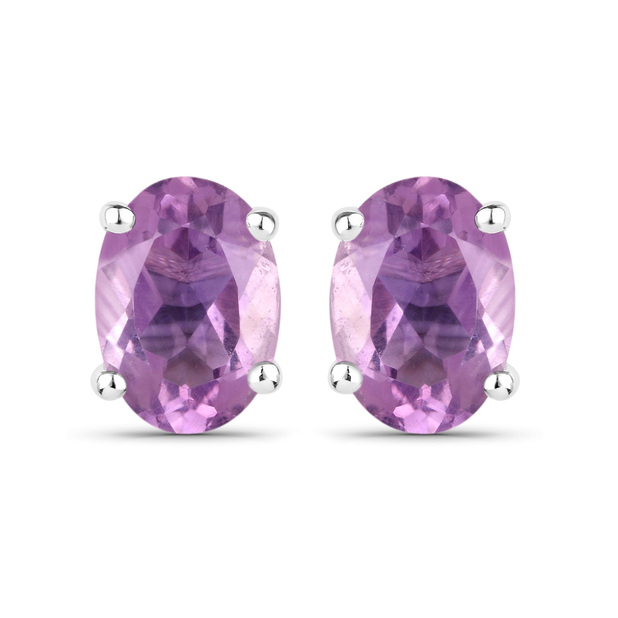 Vira Jewels Paar Ohrstecker »Silber 925 rhodiniert Ohrringe und Halskette mit echtem Amethyst«
