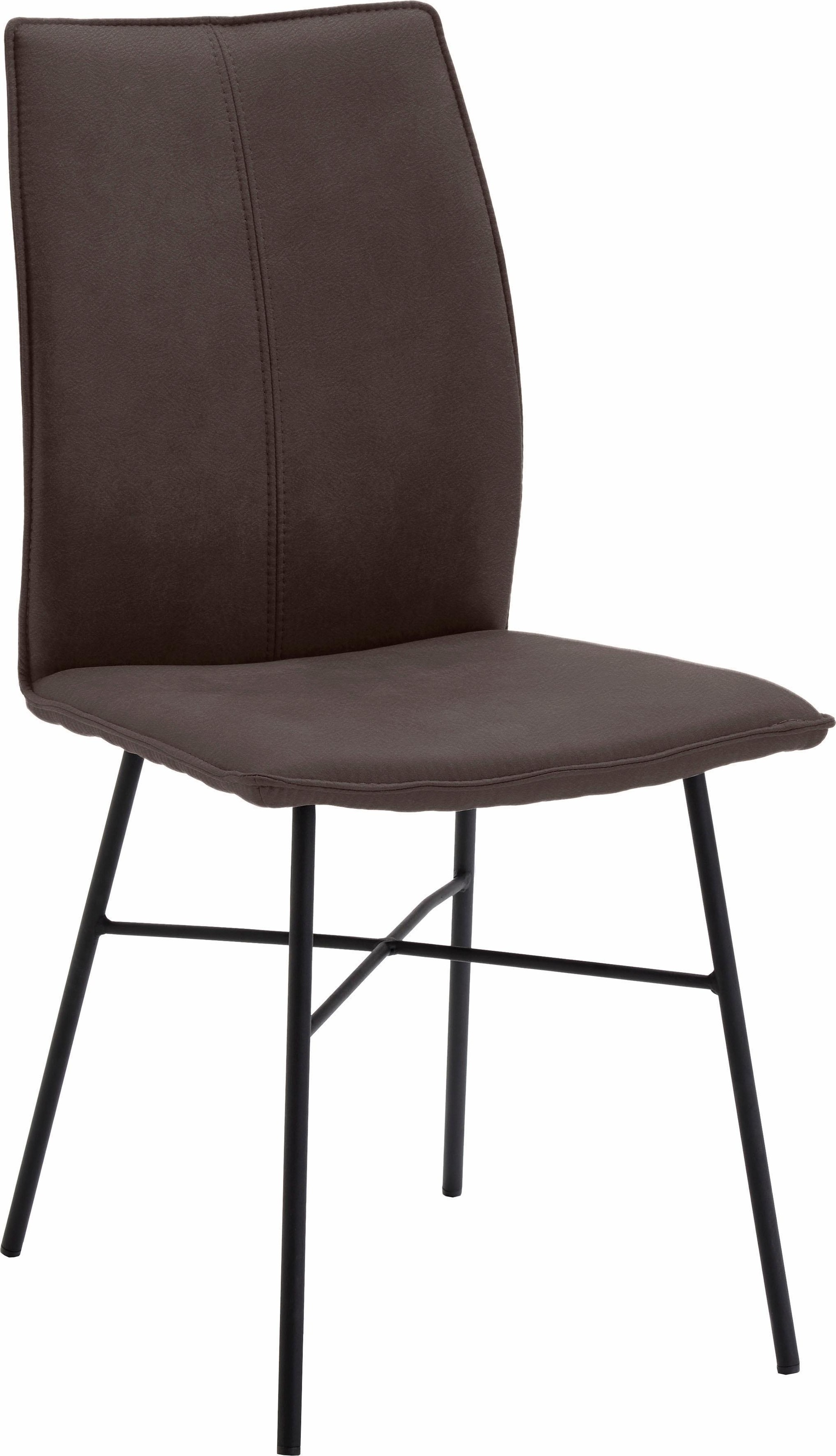 NIEHOFF SITZMÖBEL 4-Fußstuhl »Capri«, (Set), 2 St., Leder PRISMA, Bezug in Microfaser oder Leder, Stativgestell aus Eisen