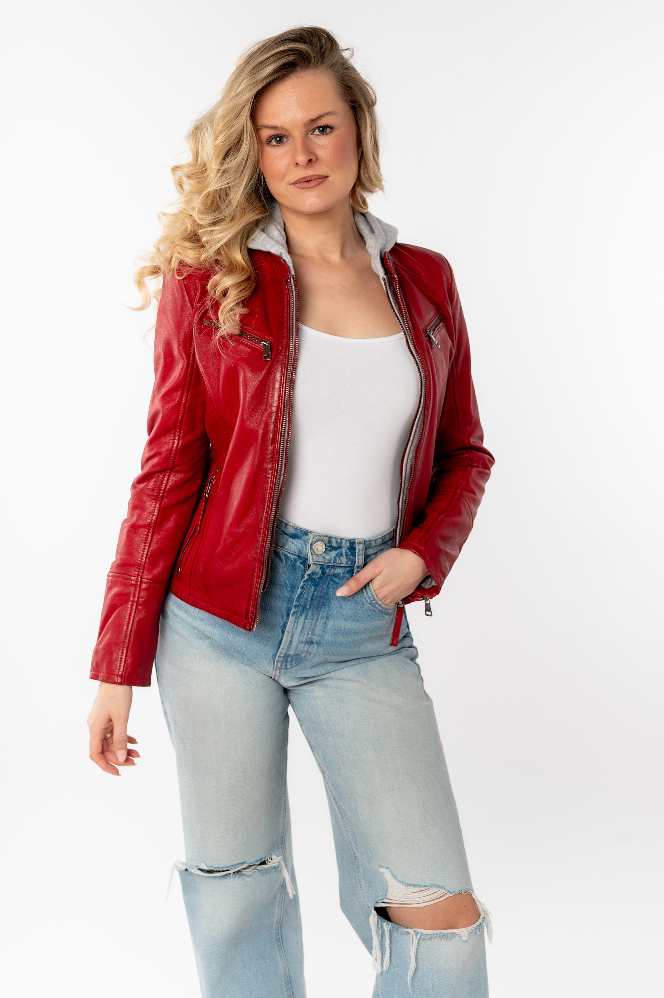 Mauritius Lederjacke "NOLA", mit Kapuze, Two-in-One Style - mit abnehmbarer günstig online kaufen