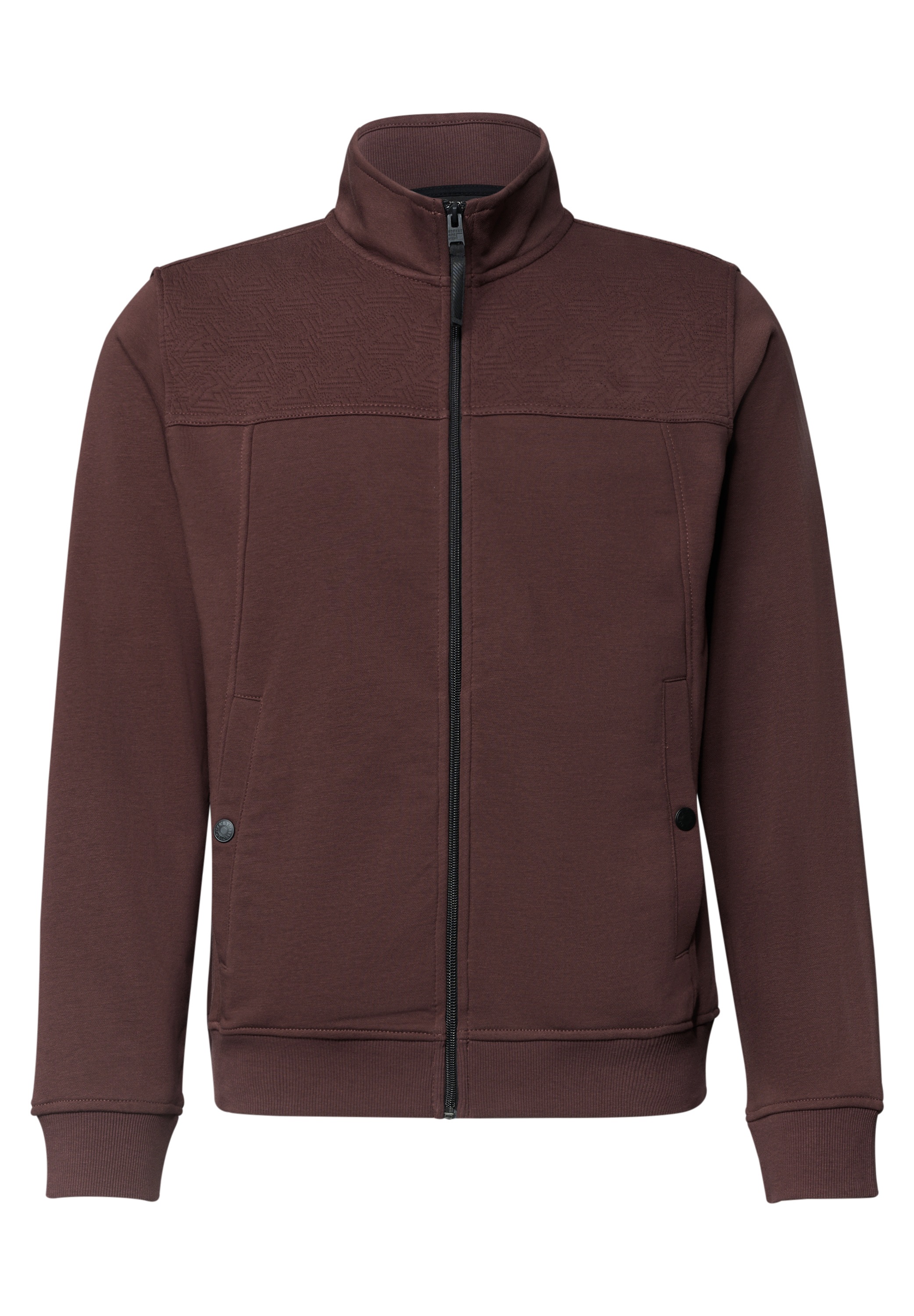 STREET ONE MEN Fleecejacke ohne Kapuze mit Stehkragen