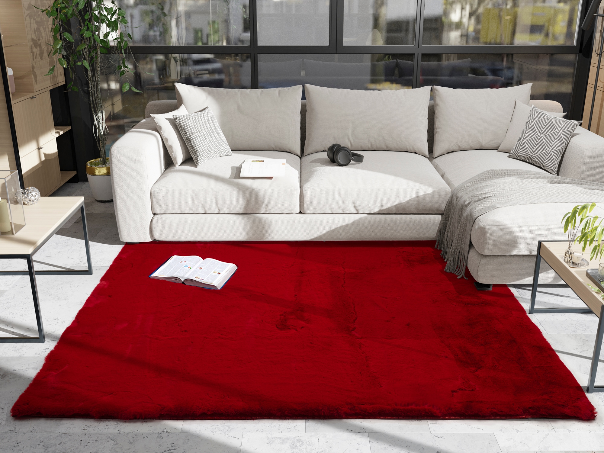 OCI DIE TEPPICHMARKE Hochflor-Teppich "ROCKY SOFT, Fell Haptik" rechteckig 35 mm Höhe Kunstfell, weich, kuschelig, maschinell gewebt, Kaninchen Haptik