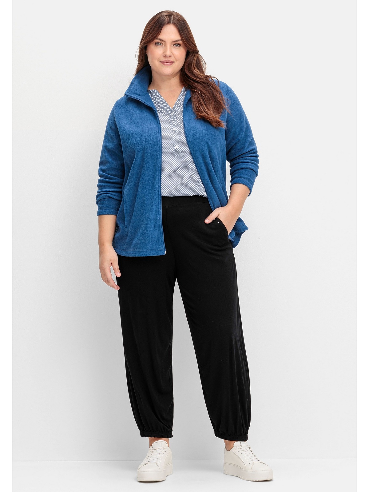 Sheego Strickjacke »Große Größen«, mit Reißverschluss