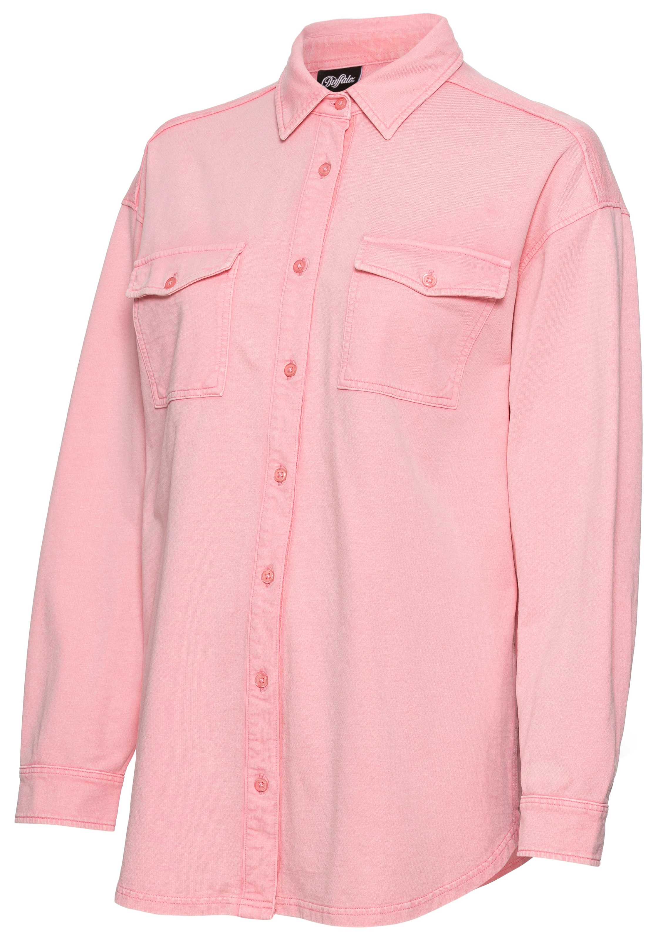 Buffalo Blusenshirt Loungeshirt im Used-Look, Loungewear