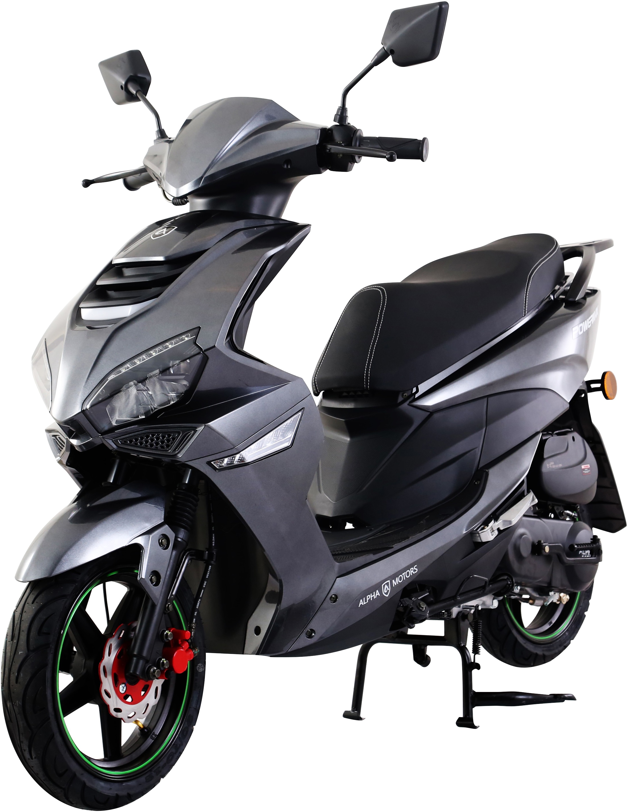 Alpha Motors Mofaroller »Powermax 50 ccm 25 kmh EURO 5 dunkelgrau (mit/ohne Topcase)«, 50 cm³, 25 km/h, Euro 5, 2,6 PS