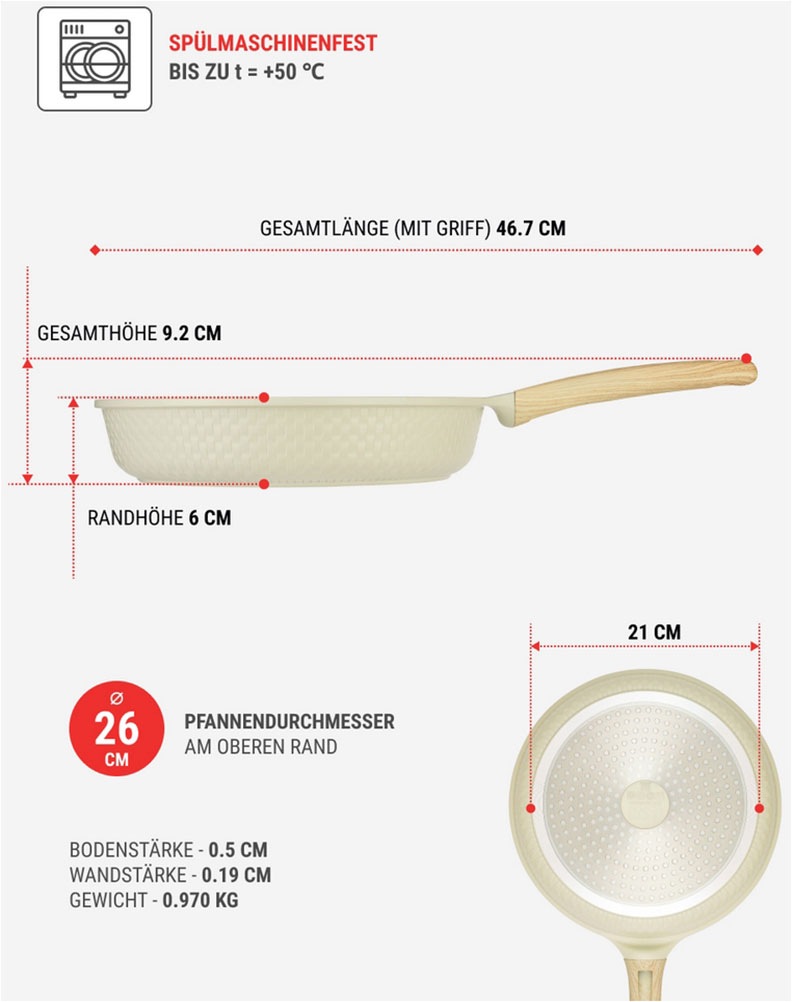 RESTO Kitchenware Bratpfanne »Ran, Universalpfanne mit Antihaftbeschichtung«, Aluminiumguss, (1 tlg.), Induktion, für alle Herdarten geeignet