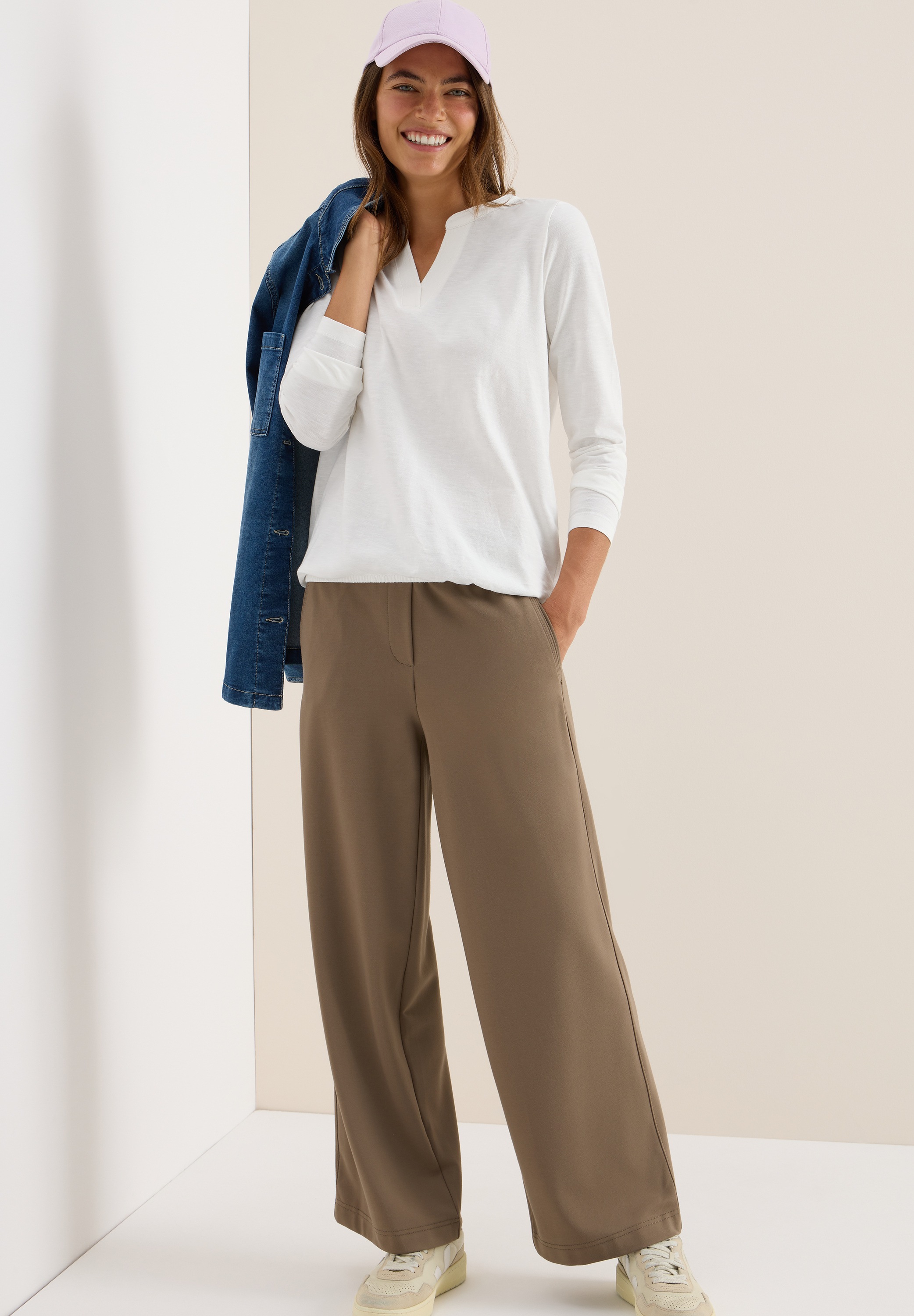 Cecil Langarmshirt aus reiner Baumwolle günstig online kaufen