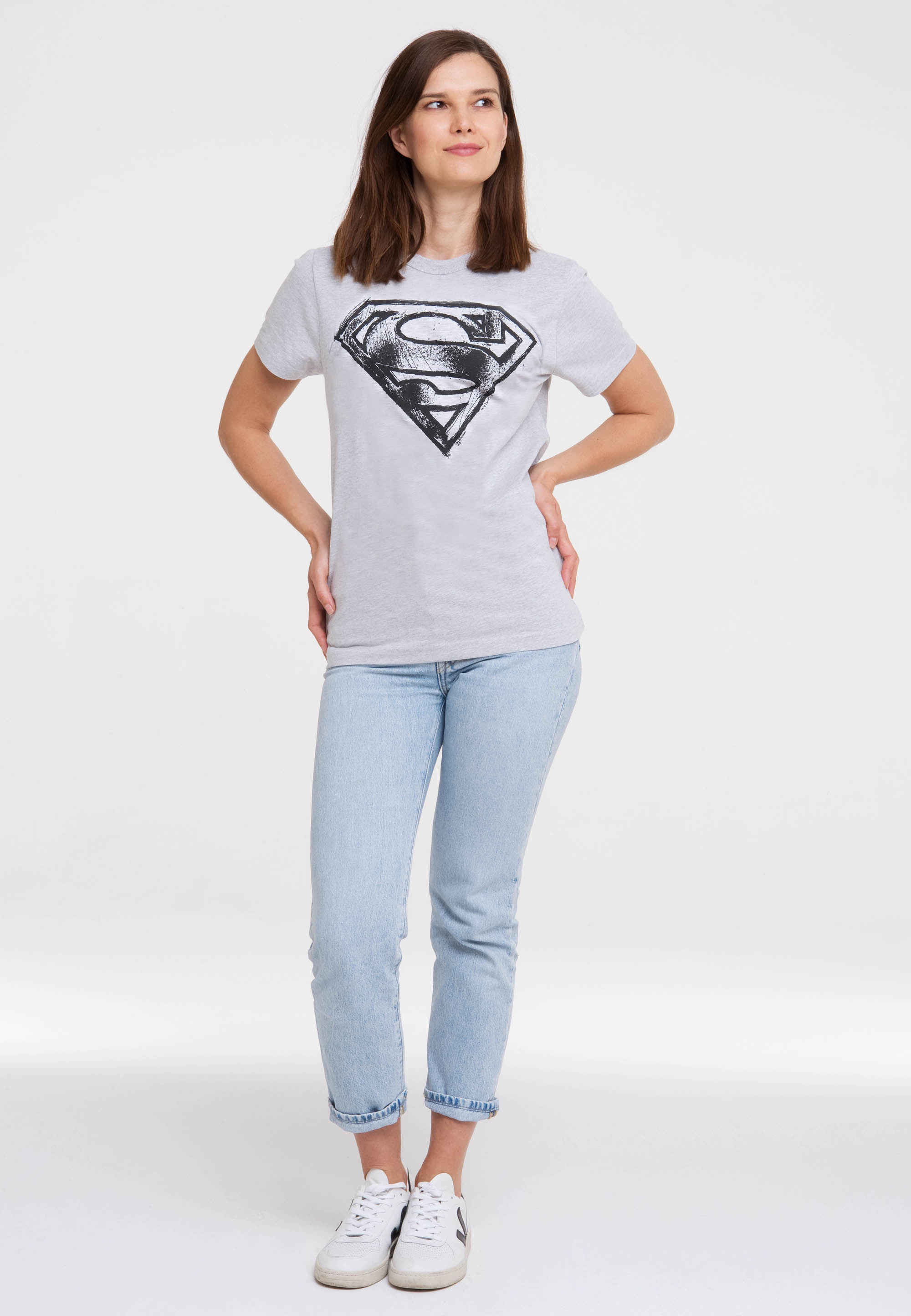 LOGOSHIRT T-Shirt »Superman Scribble Logo«, mit trendigem Superhelden-Print  für kaufen | BAUR