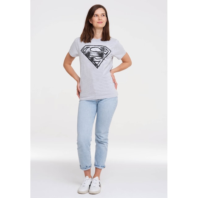 LOGOSHIRT T-Shirt »Superman Scribble Logo«, mit trendigem Superhelden-Print  für kaufen | BAUR