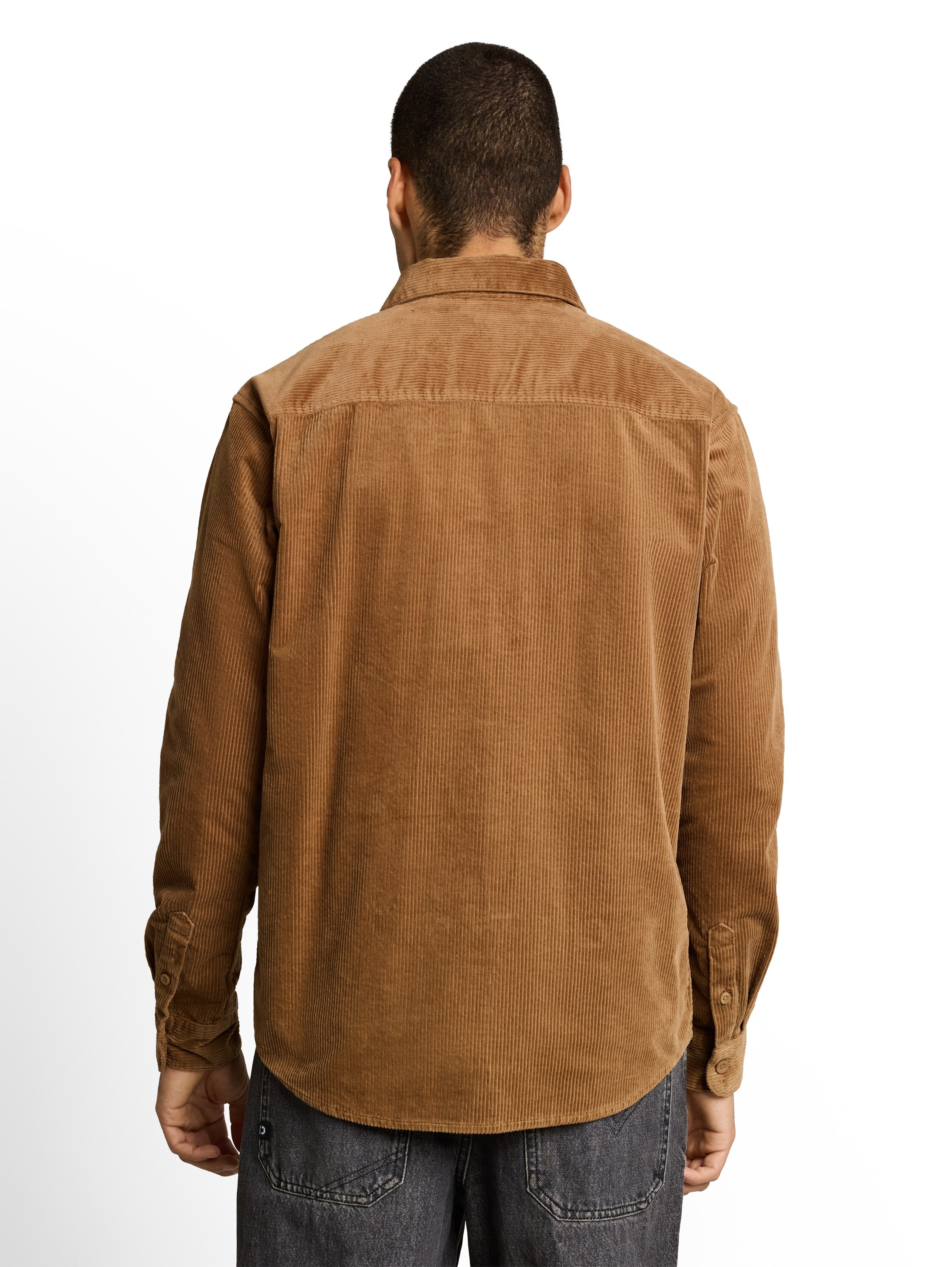 TOM TAILOR Denim Langarmshirt Overshirt aus Cord / Cordhemd mit Knopfleiste