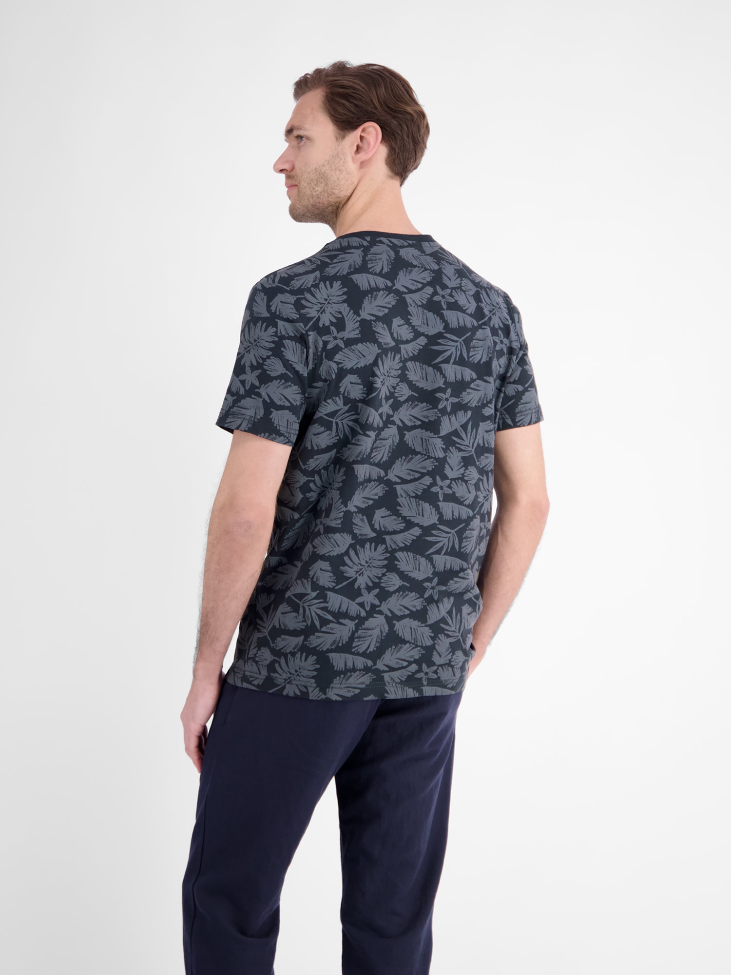 LERROS T-Shirt »T-Shirt mit Rundkragen aus reiner Baumwolle mit Flower-Print«