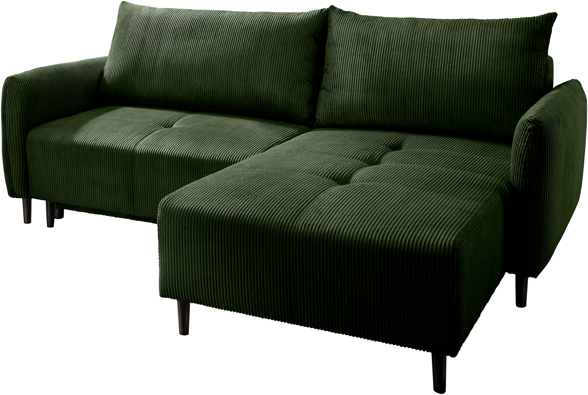INOSIGN Ecksofa »Mara, L-Form, aktueller Cord Bezug und tolle Farben, schmale Armlehnen«, whlw. mit Bettfunktion,Recamiere links/rechts montierbar, Breite 238cm