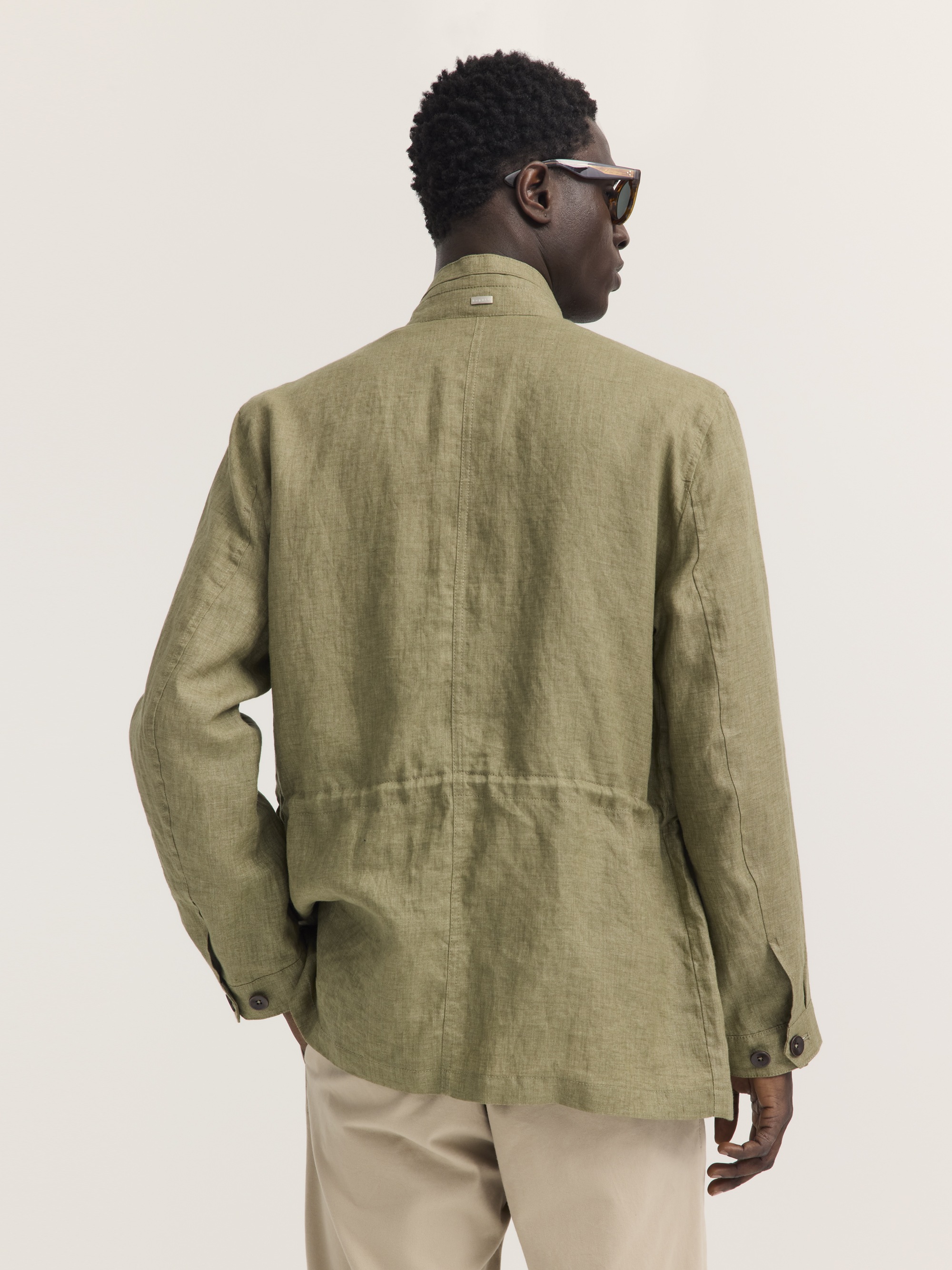 bugatti Kurzjacke »Regular Fit« Pure linen mit Stehkragen