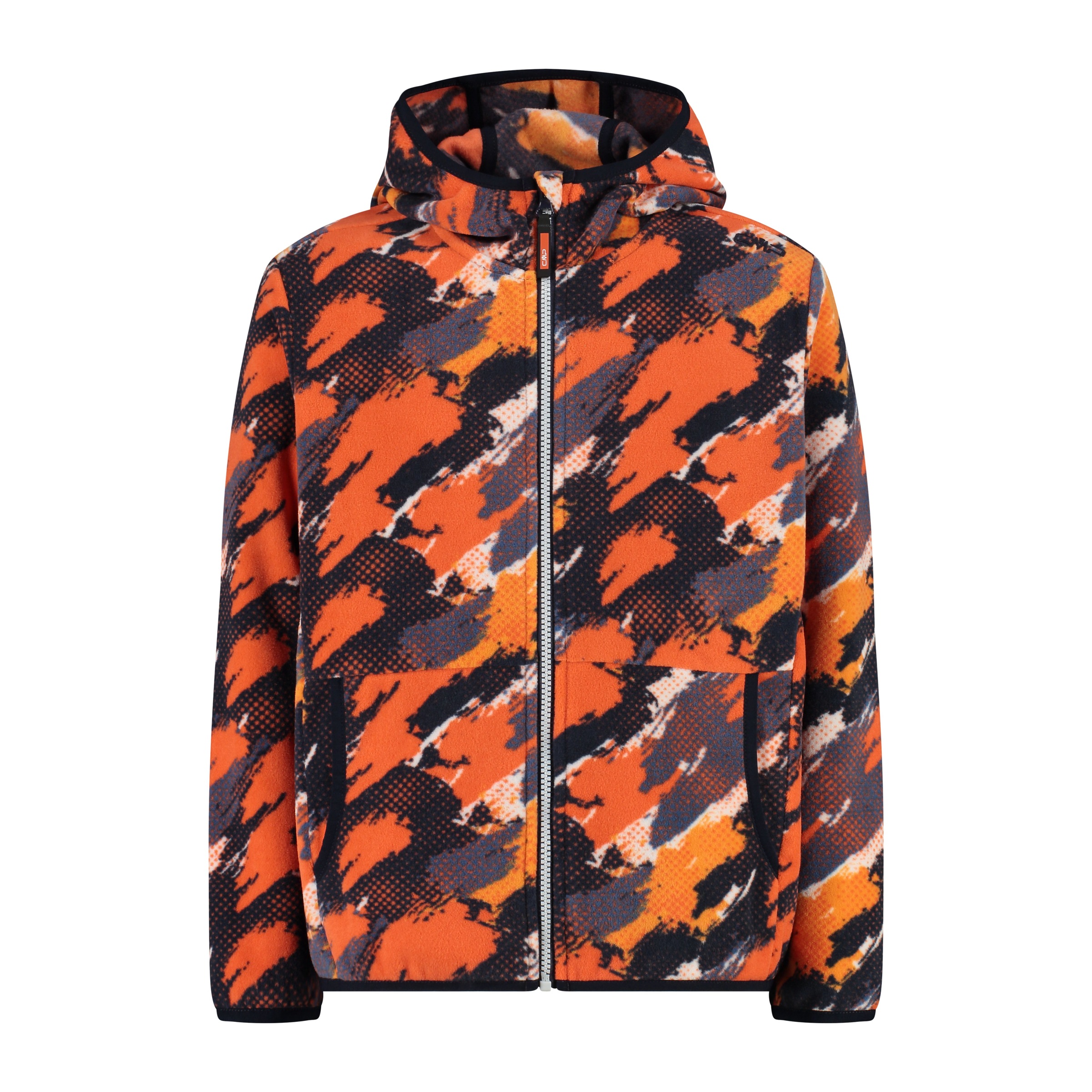 CMP Kids Fleecepullover Arancio-B.Blue - Half Zip Mit Kinnschutz