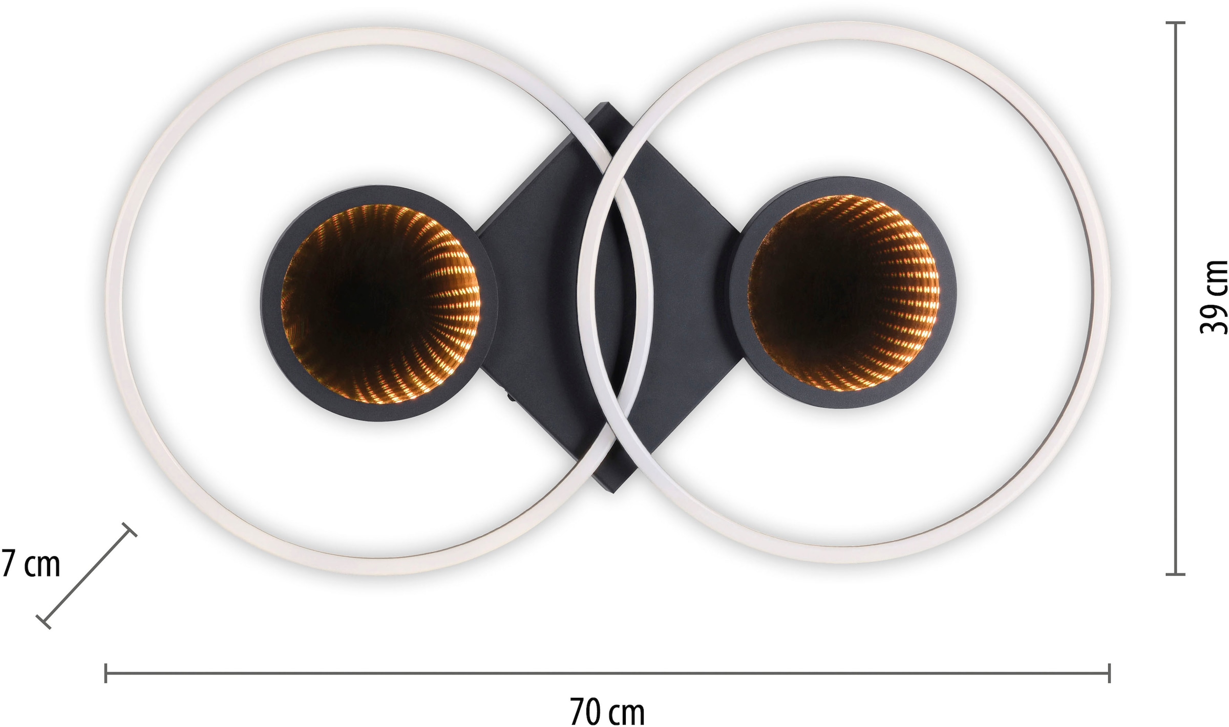 JUST LIGHT Deckenleuchte »TUNEL« LED-Board 1 Stk. warmweiß - kaltweiß