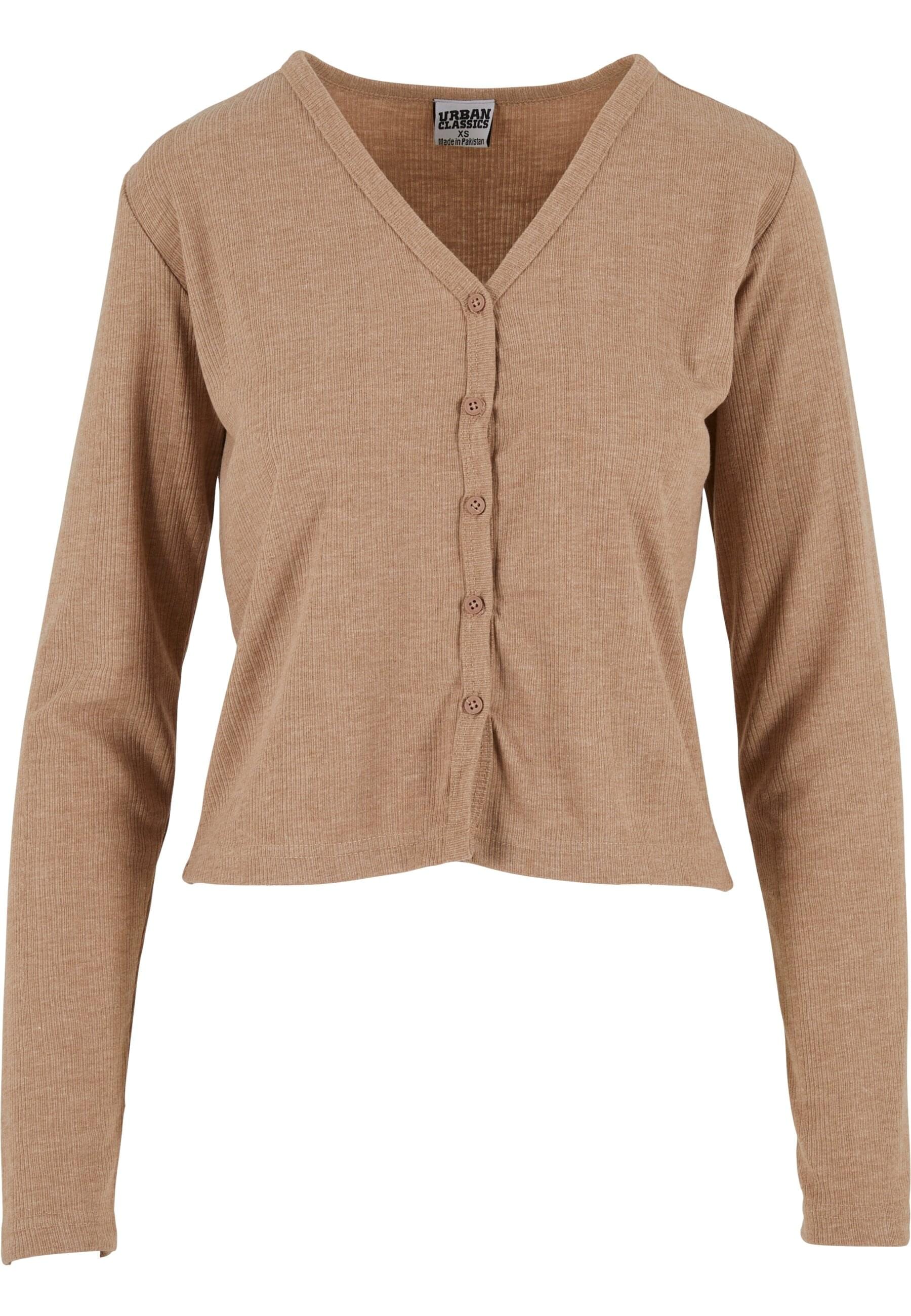 URBAN CLASSICS Strickjacke "Urban Classics Ladies Rib Cardigan" 1 Stk. günstig online kaufen