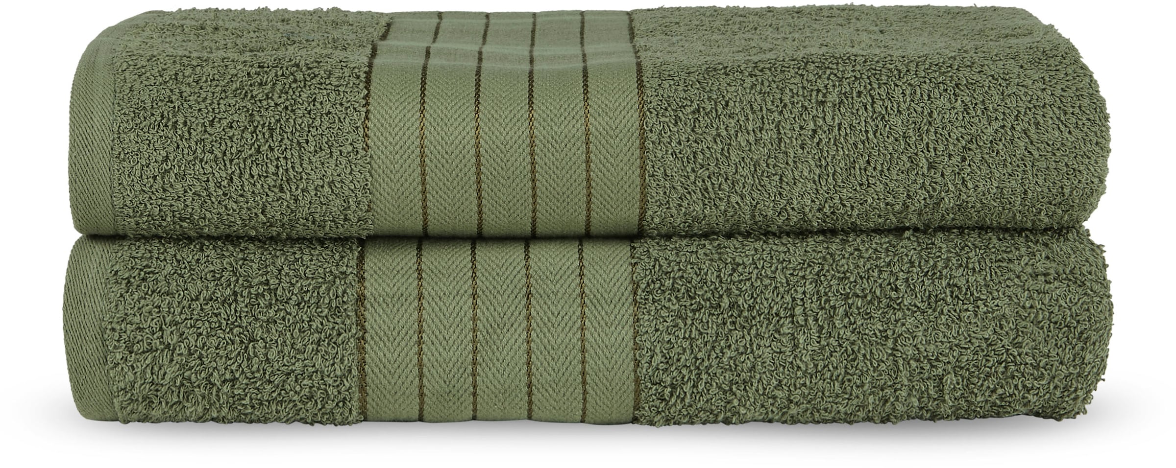 good morning Badetuch "Uni Towels", (2 St., 2er Set Badetücher 70 x 140 cm), Baumwolle, Walkfrottee, Bordüre, 500 GSM, W