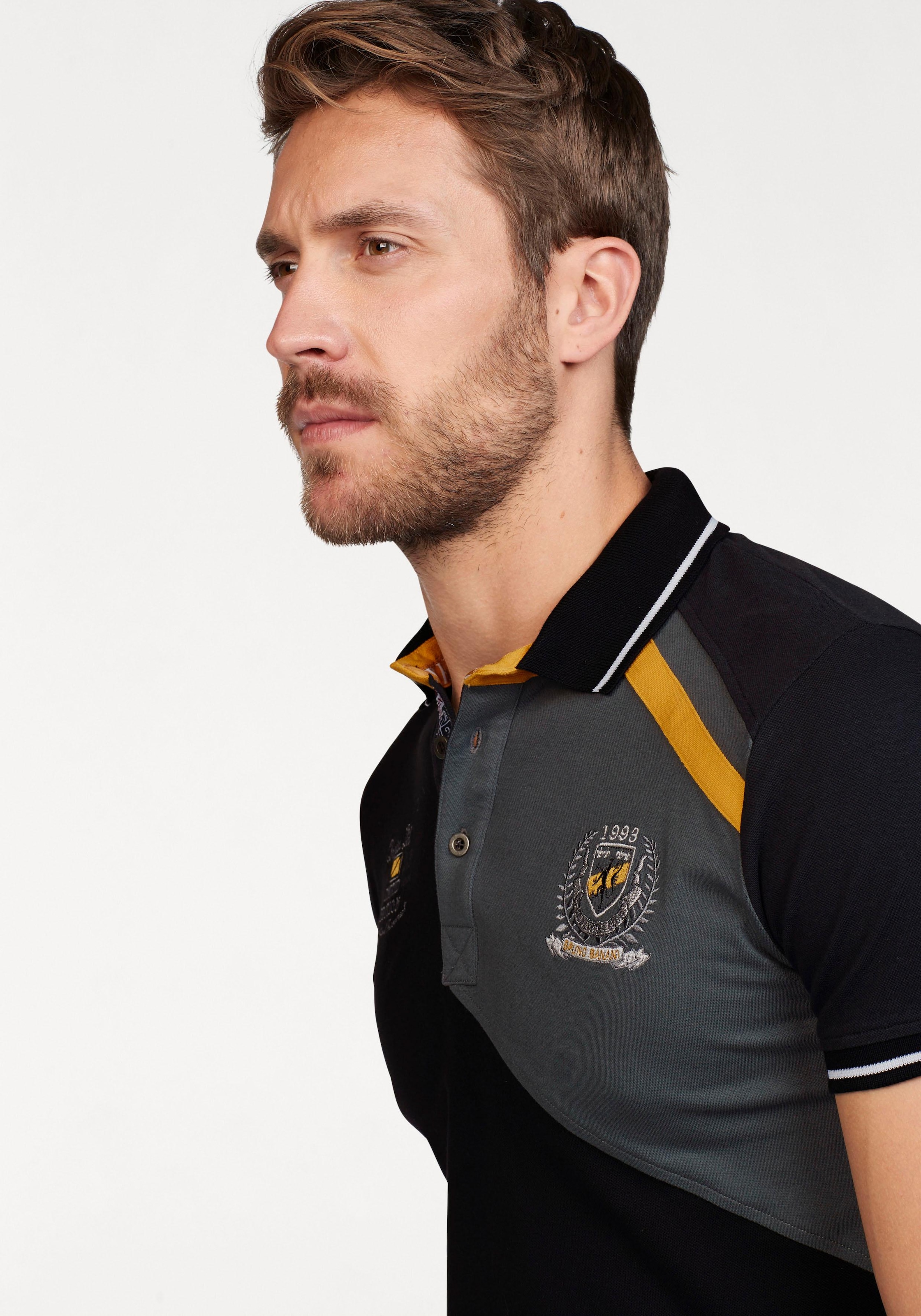 Bruno Banani Poloshirt, Kurzarm, körpernahe Passform, unifarben, mit Polokragen