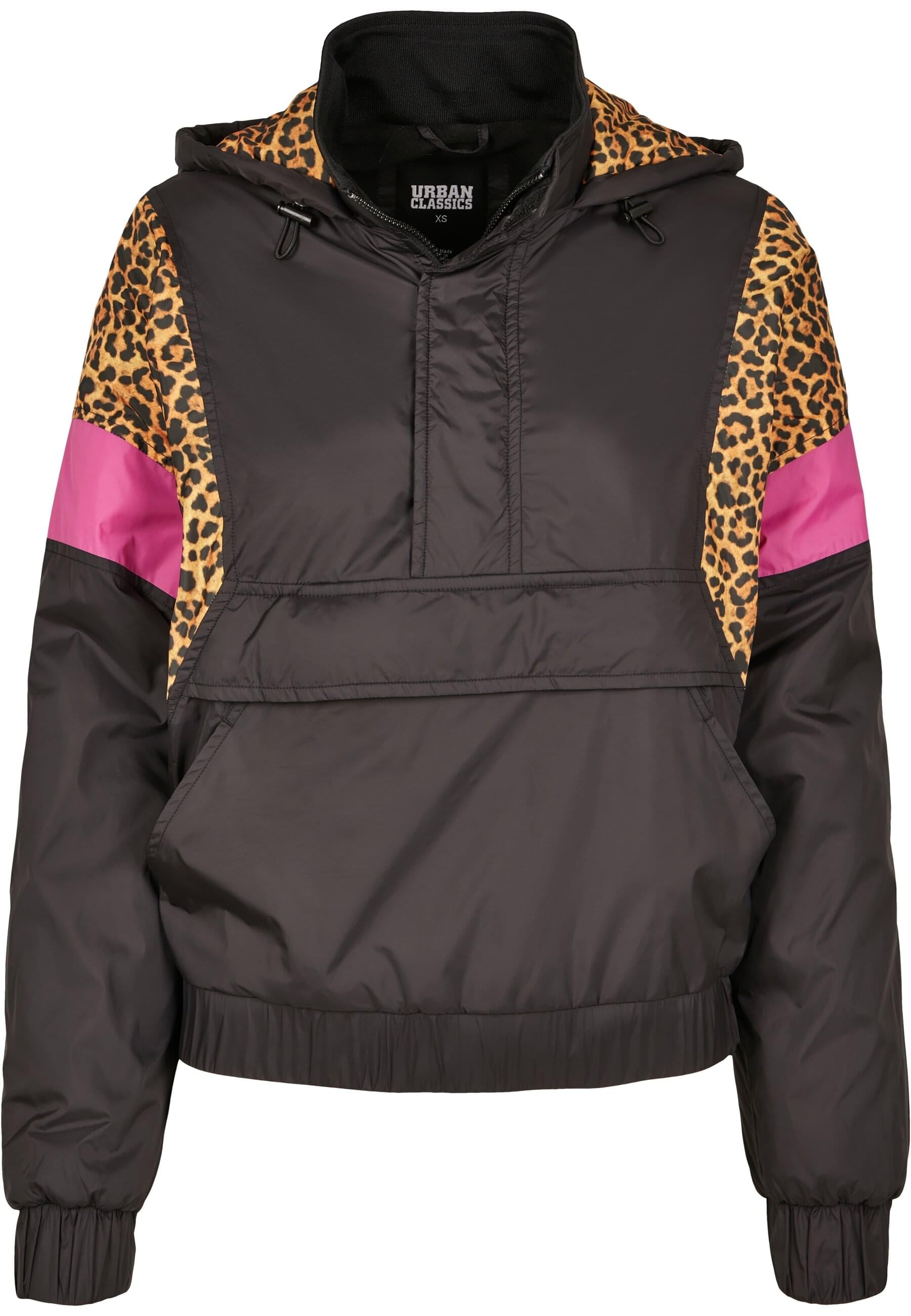 URBAN CLASSICS Allwetterjacke "Urban Classics Damen Ladies AOP Mixed Pull Over Jacket", (1 St.), mit Kapuze