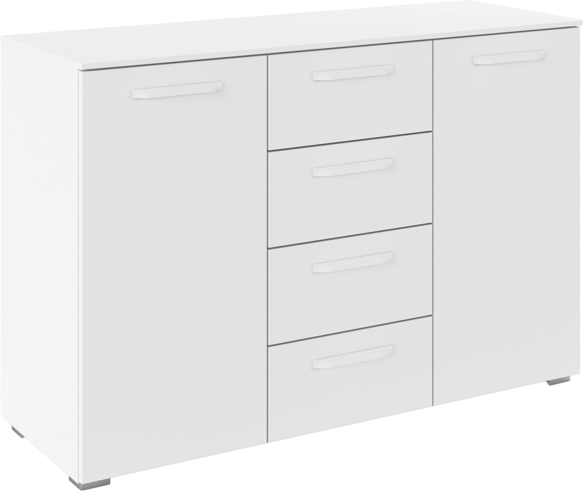 OTTO home "Kommode Sideboard Schubladenkommode Schlafzimmerkommode OTELI" Breite 120 cm inkl. SOFT-CLOSE-FUNKTION, mit moderner Dekor-Front, vier große Schubladen und 2 Türen, mit 4 Einlegeböden MADE IN GERMANY