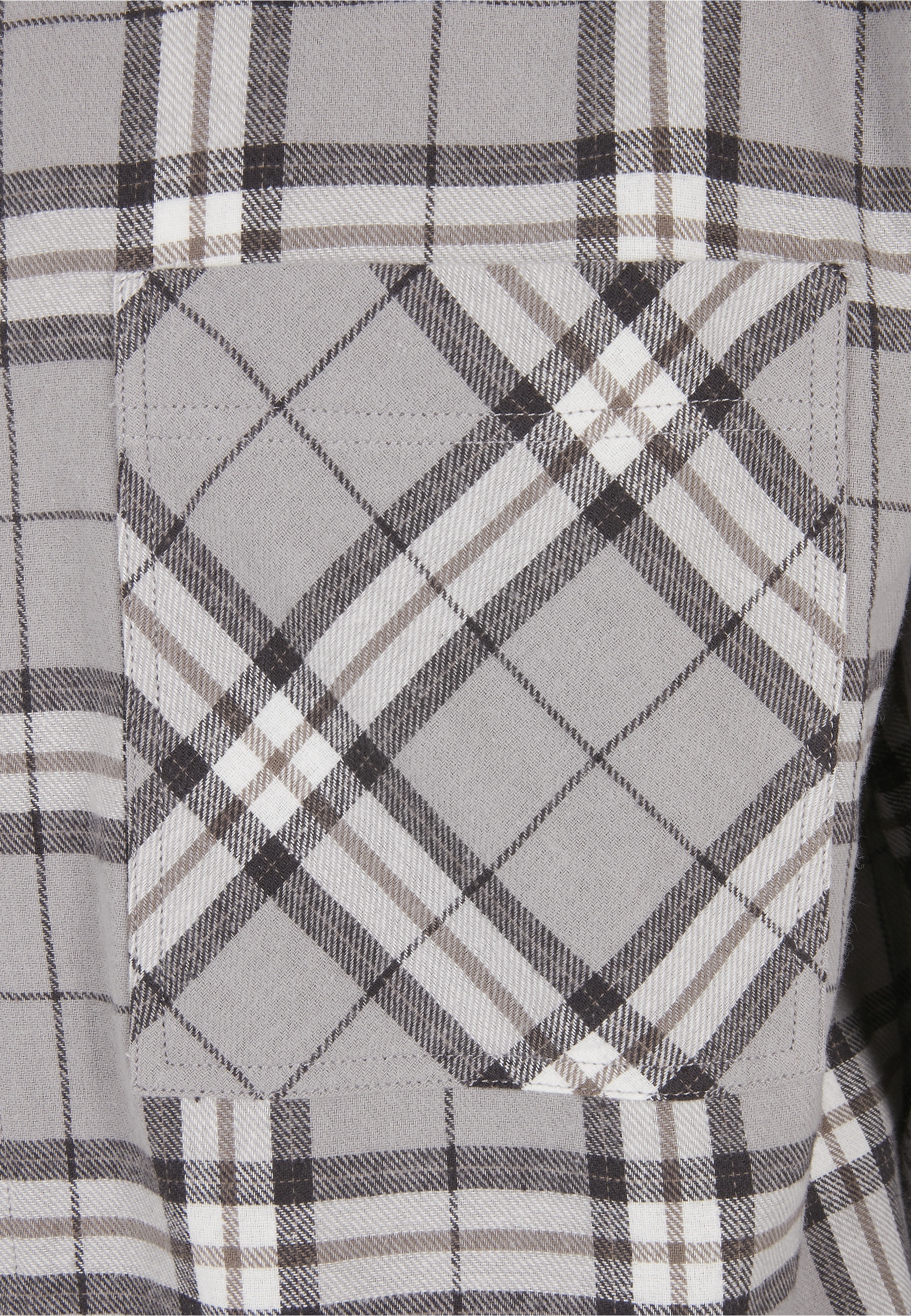 URBAN CLASSICS Kurzarmshirt »Urban Classics Herren Long Oversized Grey Check Shirt« 1 Stk.