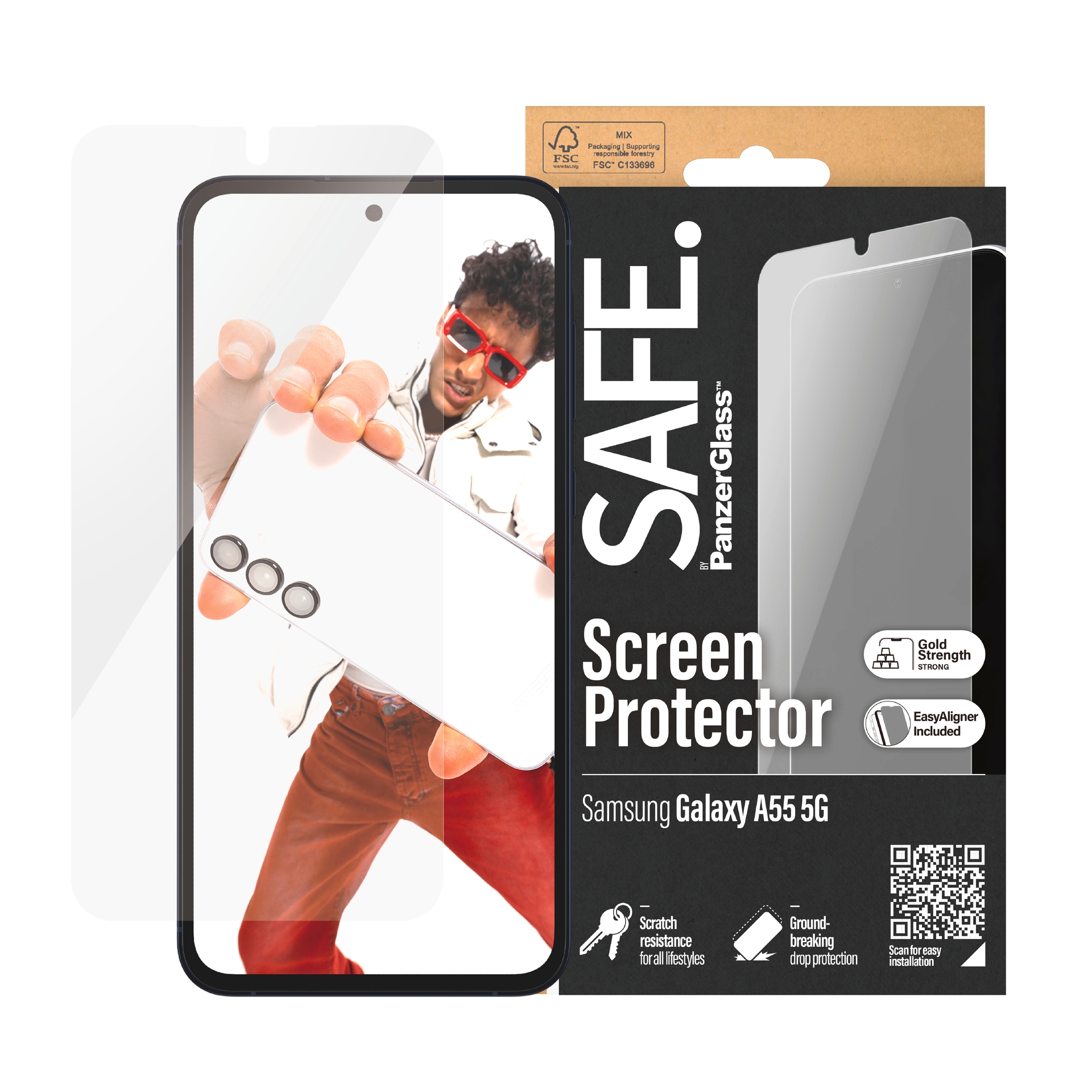 SAFE by PanzerGlass Displayschutzglas »Ultra Wide Fit Scre...