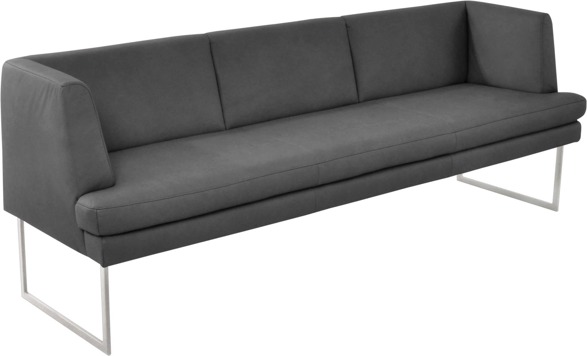 Thumbnail - K+W Komfort & Wohnen Polsterbank "Cube" Hammerkissenoptik, 2 Breiten, Hochkantkufe in Edelstahloptik