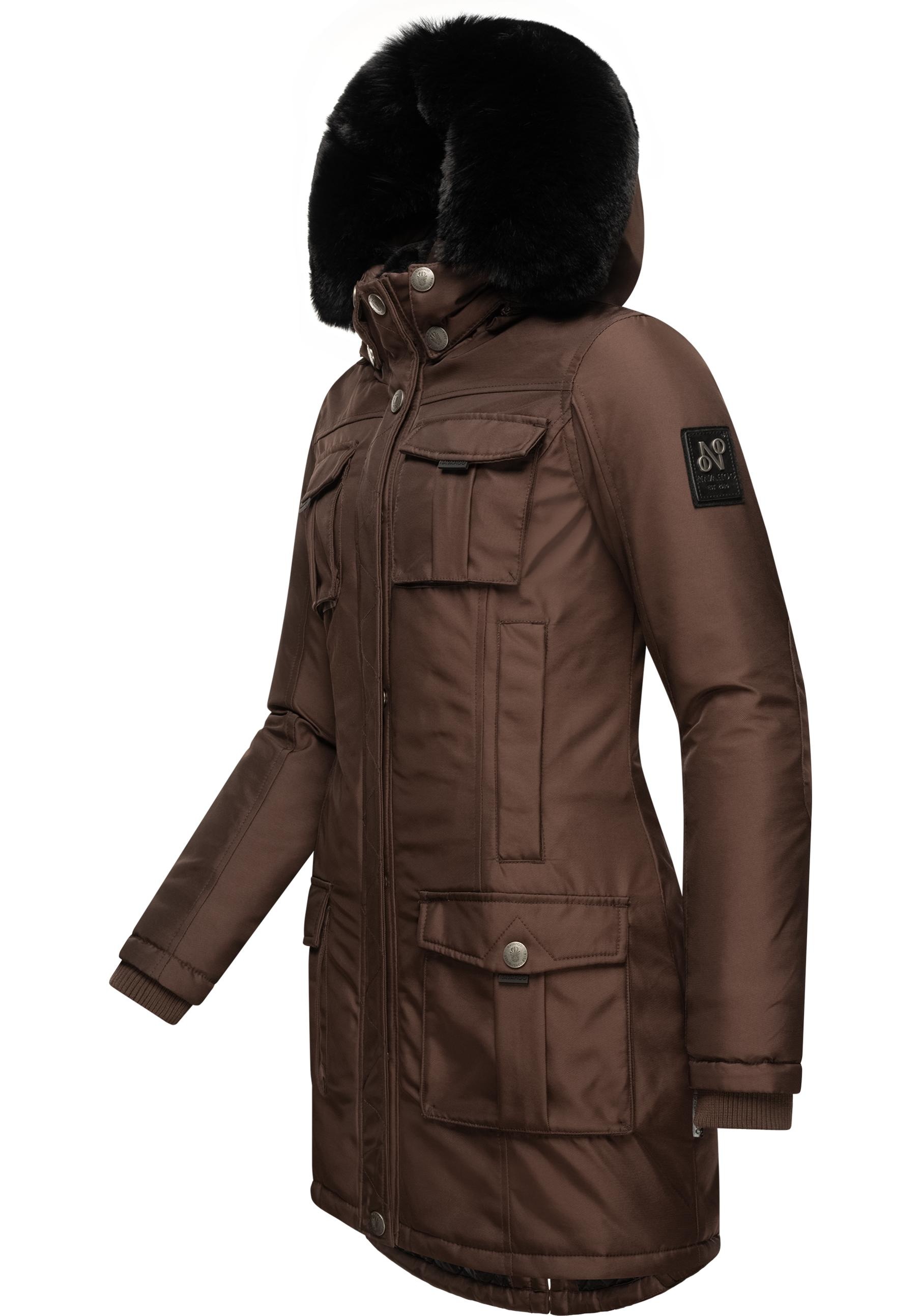 Navahoo Wintermantel »Tiniis«, Parka mit abnehmbarer Kapuze und extra Einkaufstasche