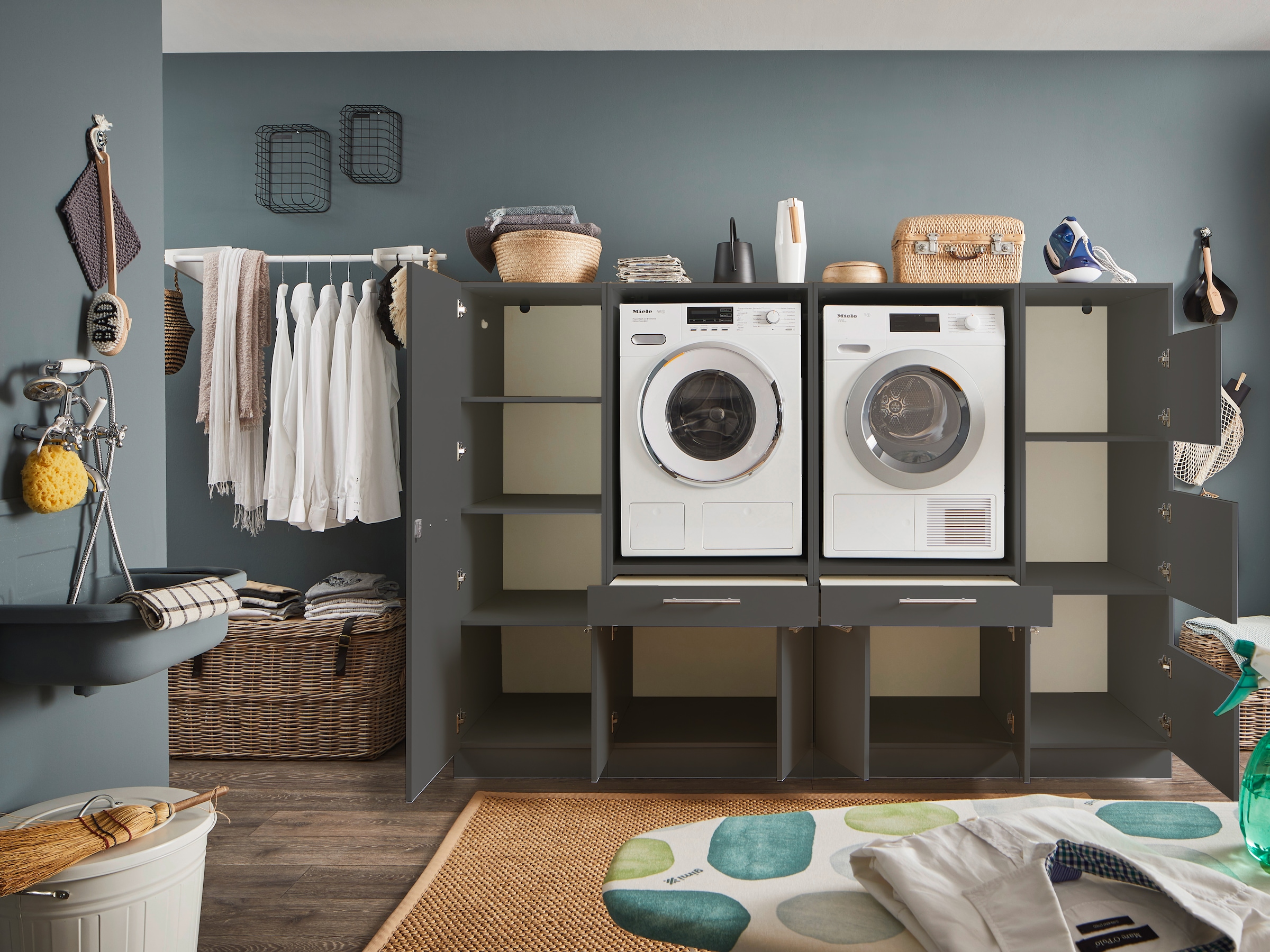 Laundreezy Mehrzweckschrank-Set »LAUNDREEZY LDSK14«, Breite 235 cm