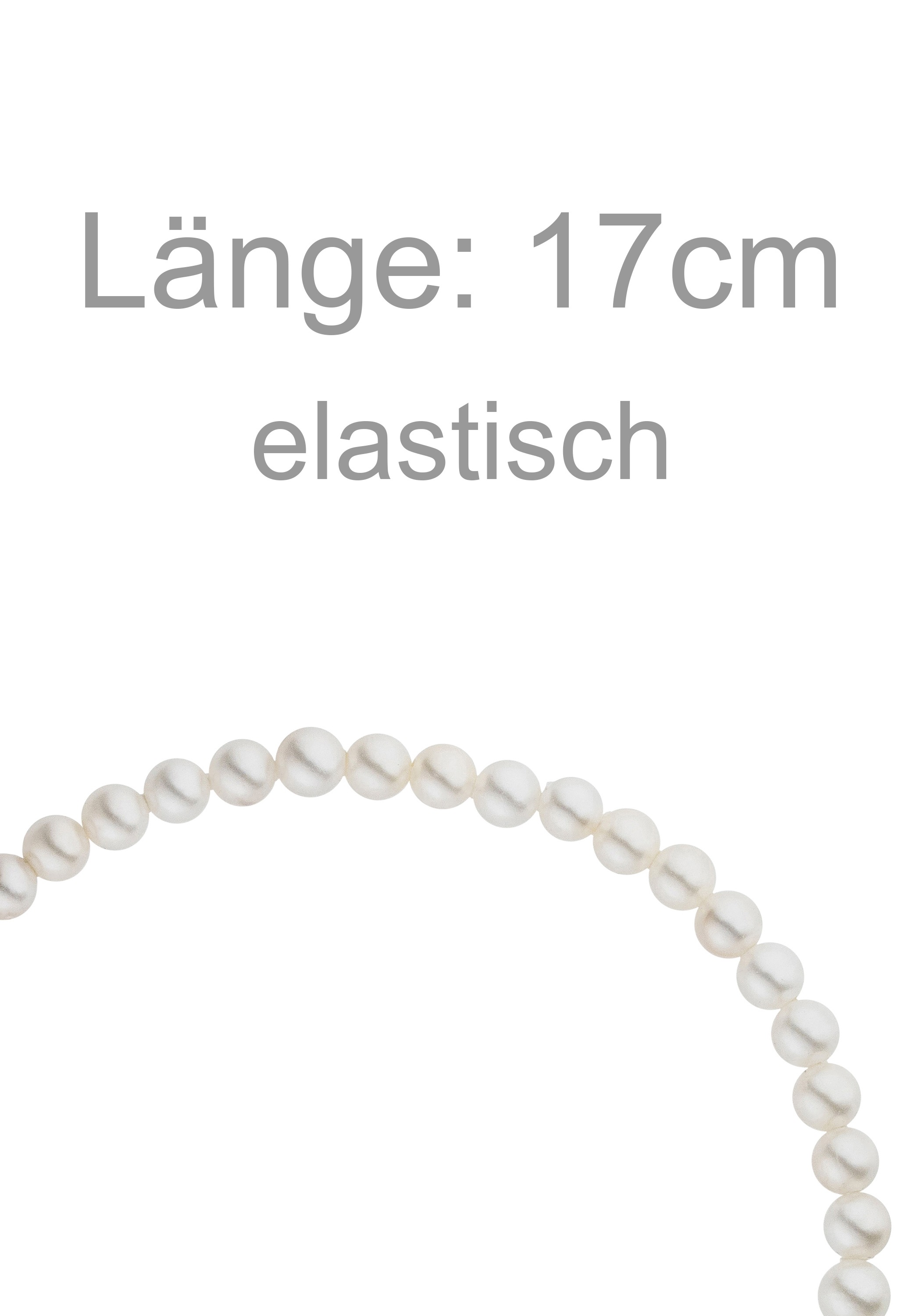 Armband JOBO "Muschelkern-Perlen 4 mm", weiß, Armbänder, Damen, 17cm, Perlen, Armband, weiß 17 cm 3