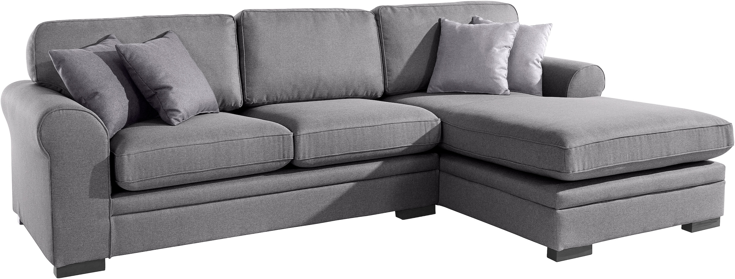 Home affaire Ecksofa »Broughton L-Form«, weicher Sitzkomfort, incl. 4 Zierkissen, Keder
