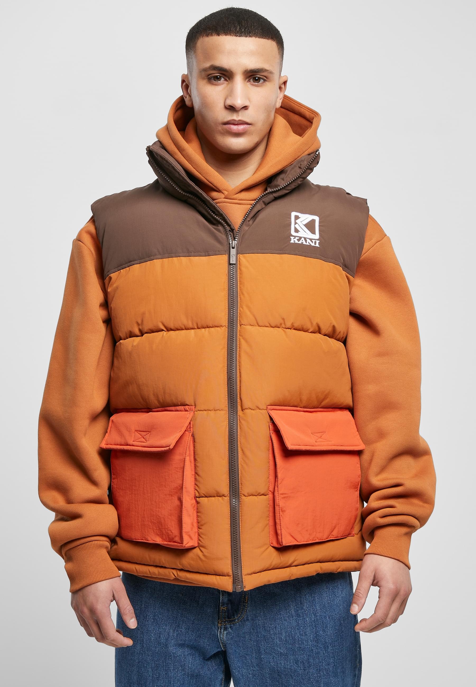 Karl Kani Steppweste »Karl Kani Herren KM224-020-1 KK OG Block Puffer Vest«, (1 tlg.)
