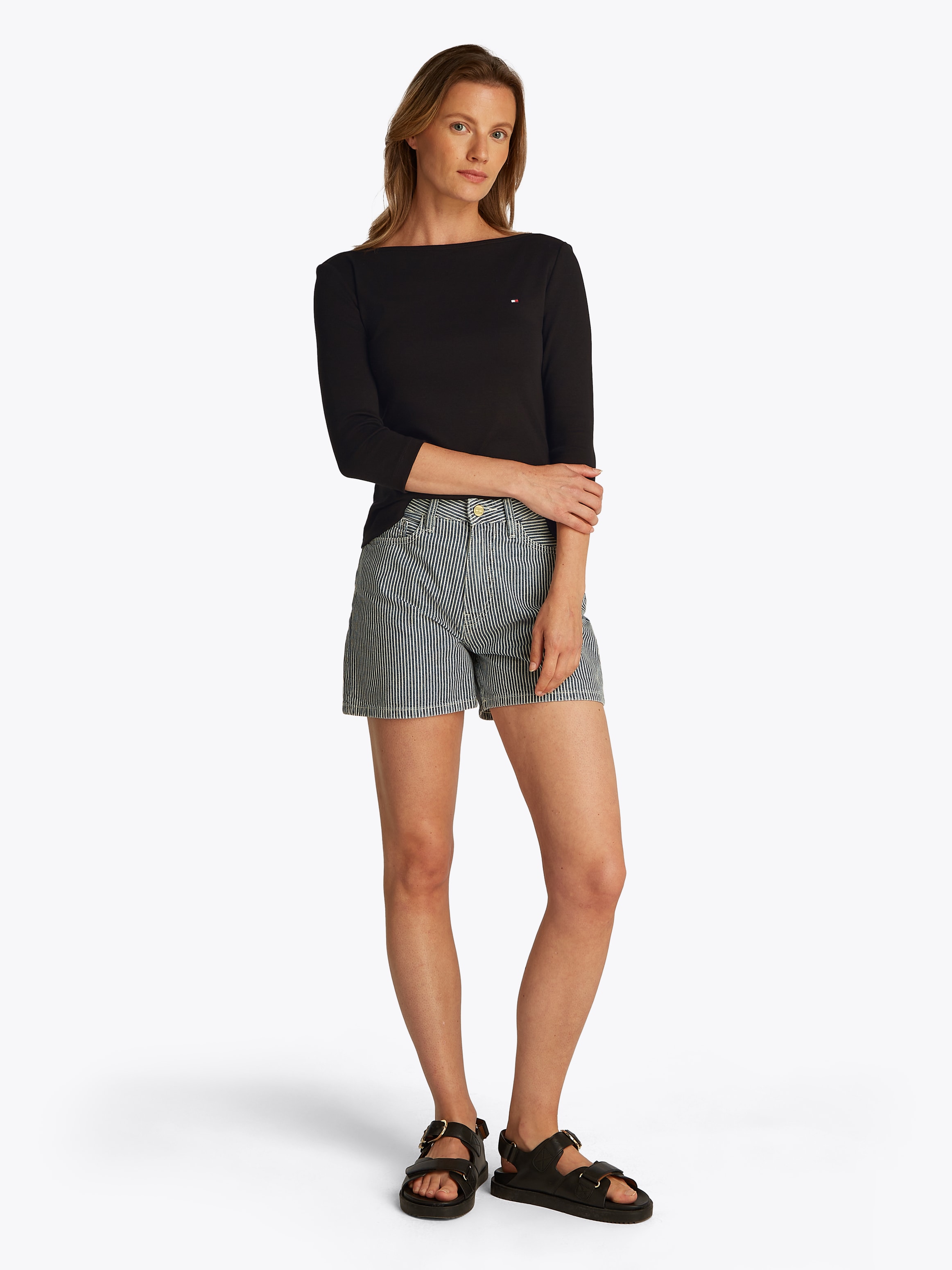 Tommy Hilfiger 3/4-Arm-Shirt »NEW CODY SLIM BOAT-NK 3/4SLV«, mit Logostickerei