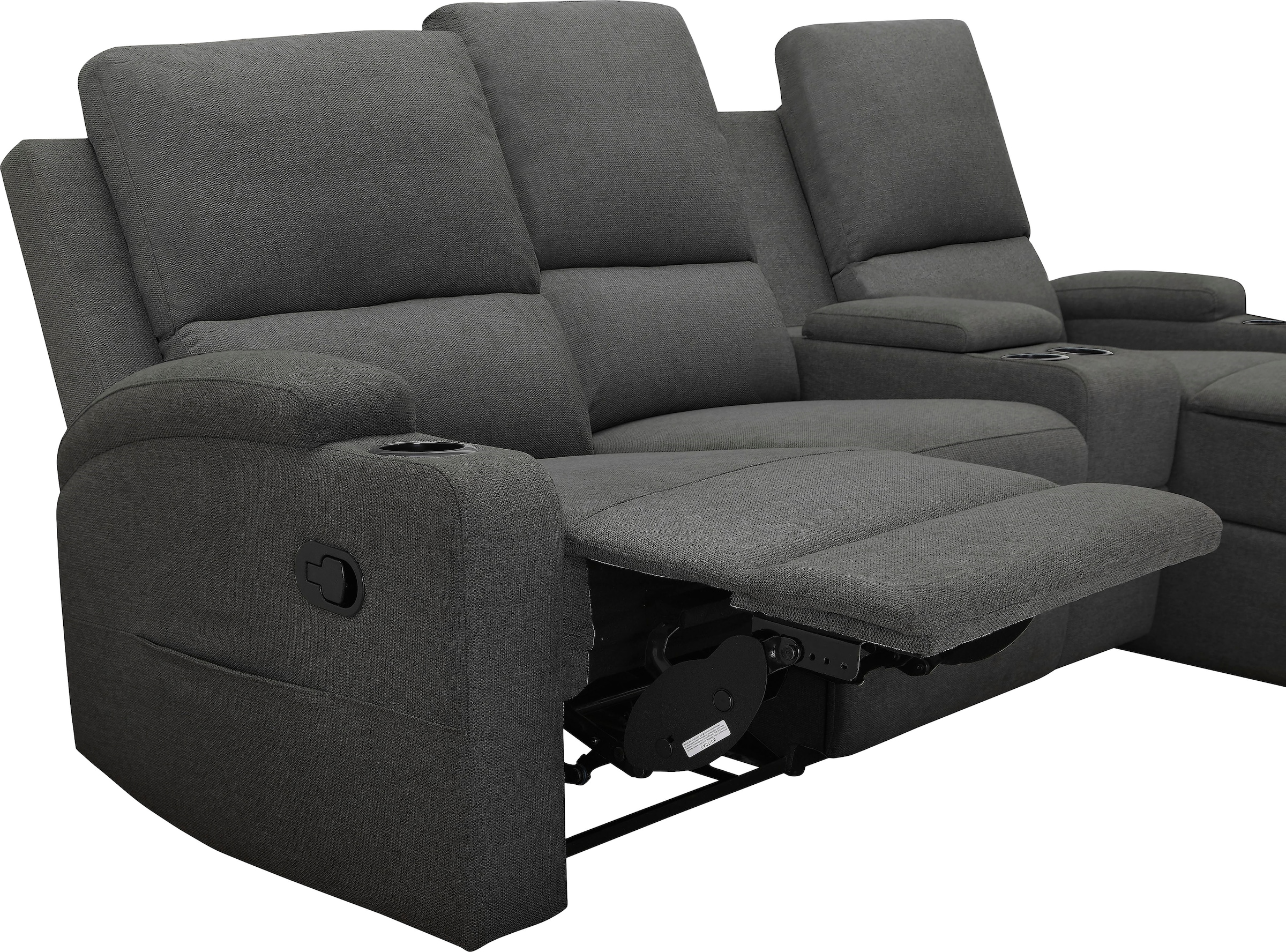 Home affaire Ecksofa »Napori Multimediasofa, 3er Kinosessel XXL, L-Form,«, Kinosofa mit Relaxfunktion, Getränkehalter, Staufach und Staukasten