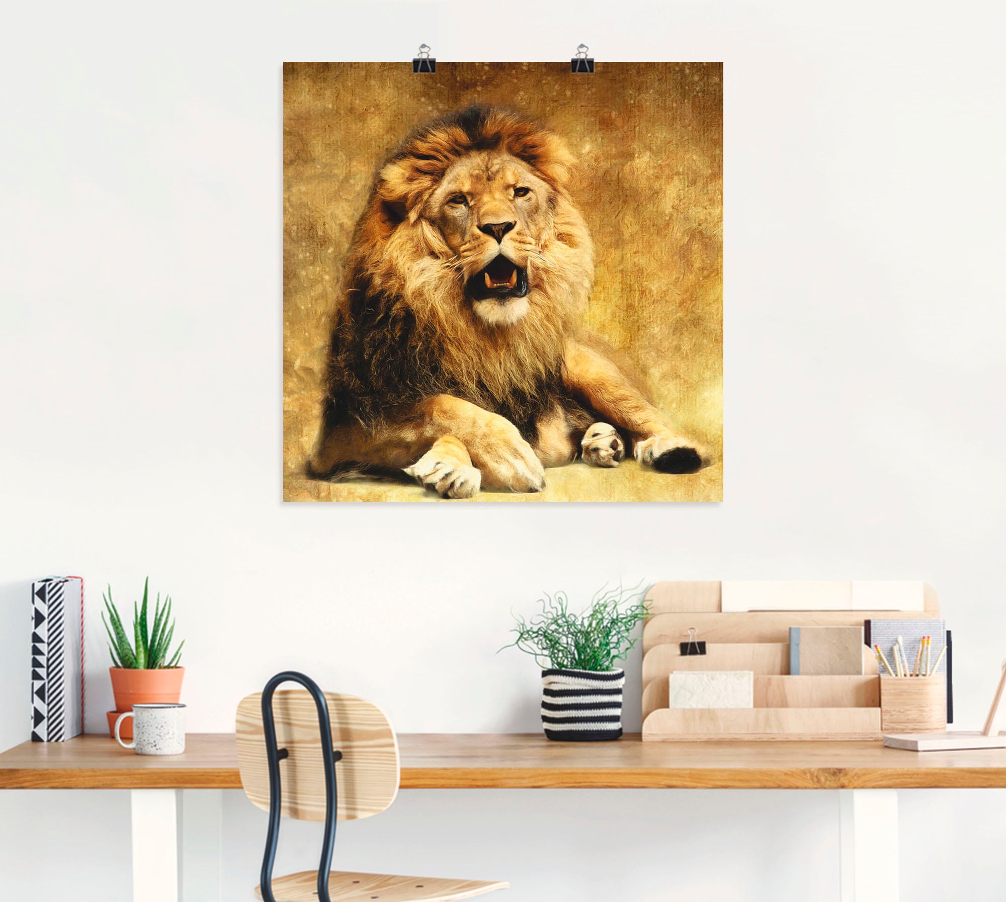 Artland Wandbild »Der König - Löwe«, Wildtiere, (1 St.), als Leinwandbild,  Wandaufkleber oder Poster in versch. Größen bestellen | BAUR